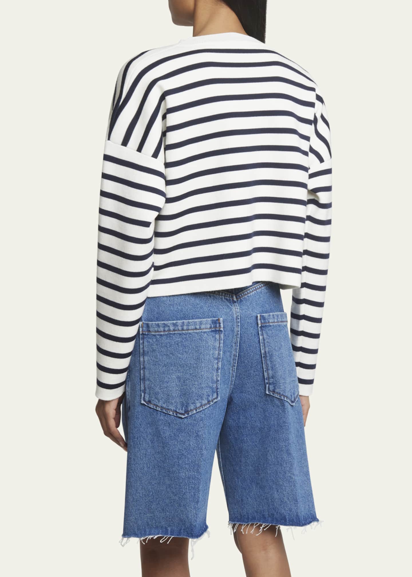 Loewe Striped Wool-Blend Sweater with Anagram Detail Image 3 of 5