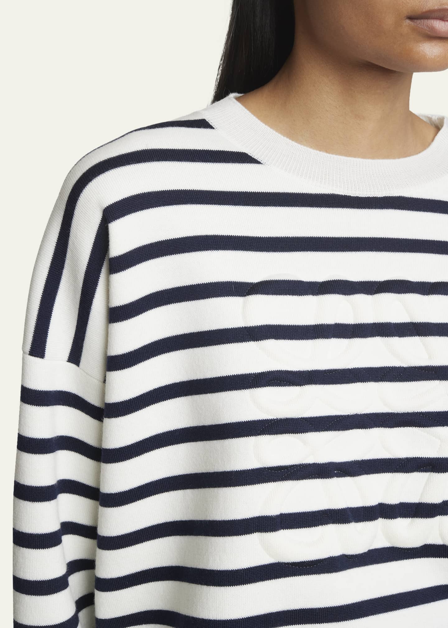 Loewe Striped Wool-Blend Sweater with Anagram Detail Image 5 of 5
