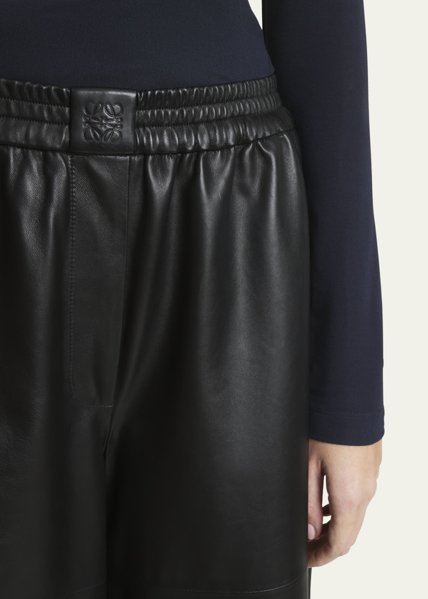 Loewe Cropped Leather and Suede Trousers Image 5 of 5