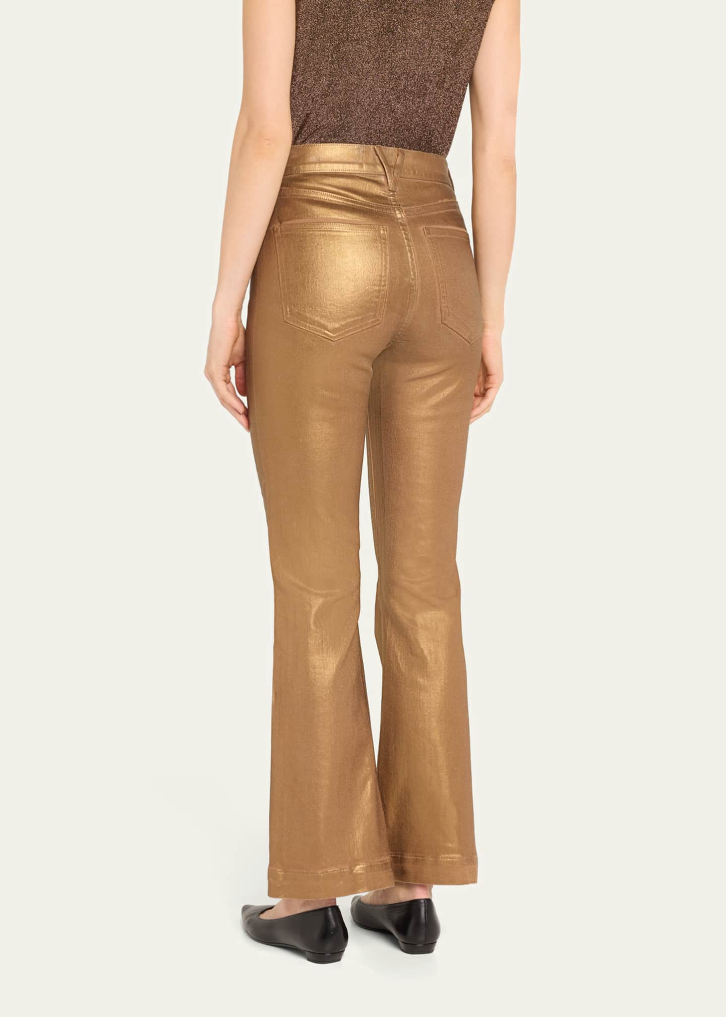 Veronica Beard Carson Metallic Ankle Flare Jeans Image 3 of 5