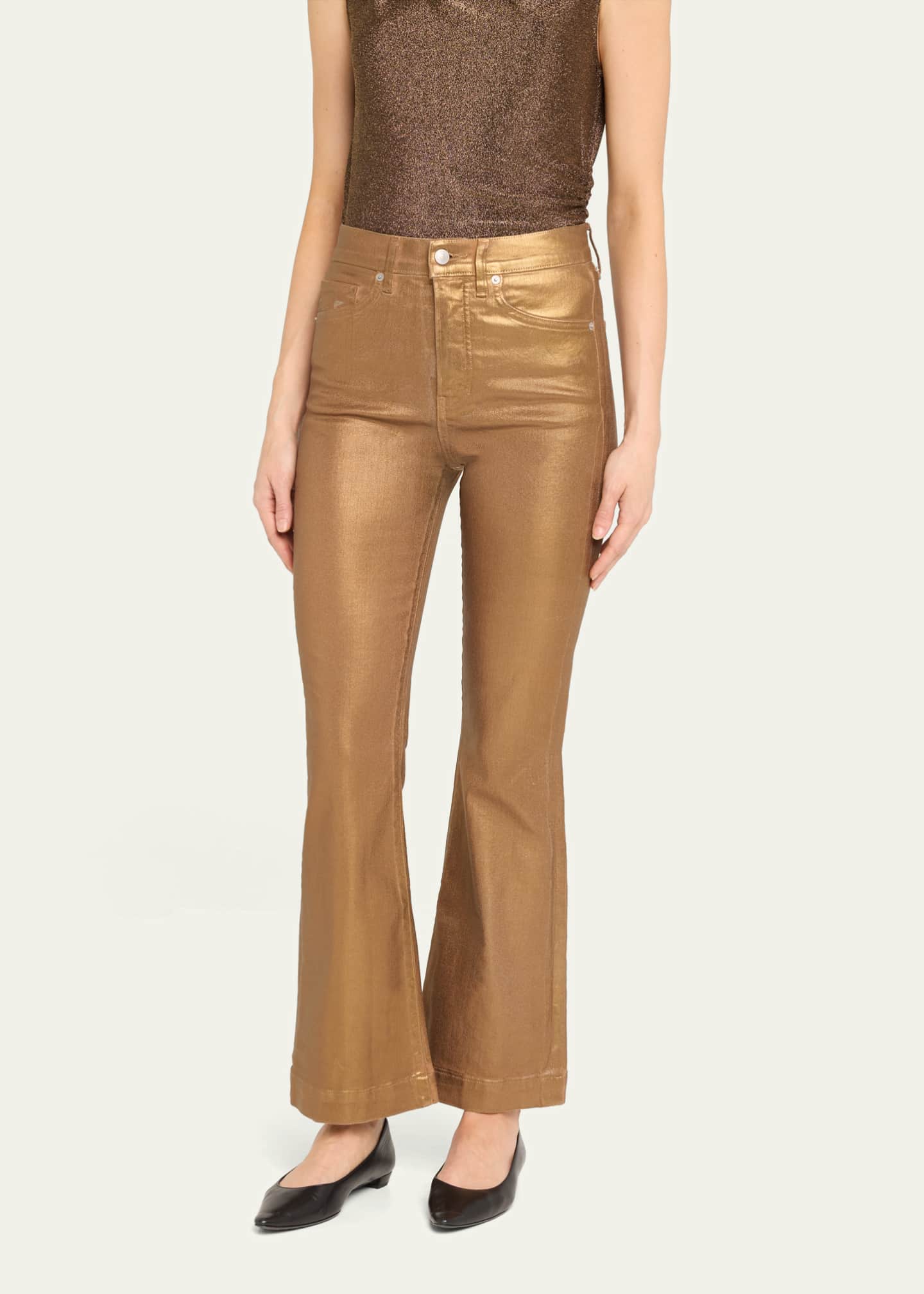 Veronica Beard Carson Metallic Ankle Flare Jeans Image 4 of 5