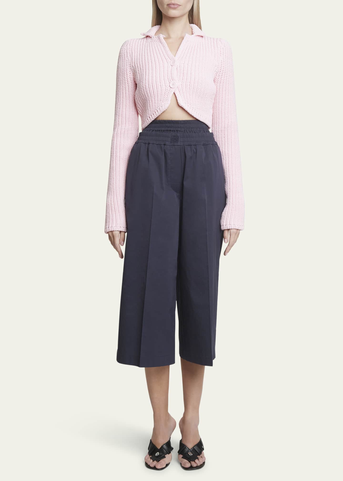 Loewe Double Waistband Wide-Leg Crop Trousers Image 2 of 5