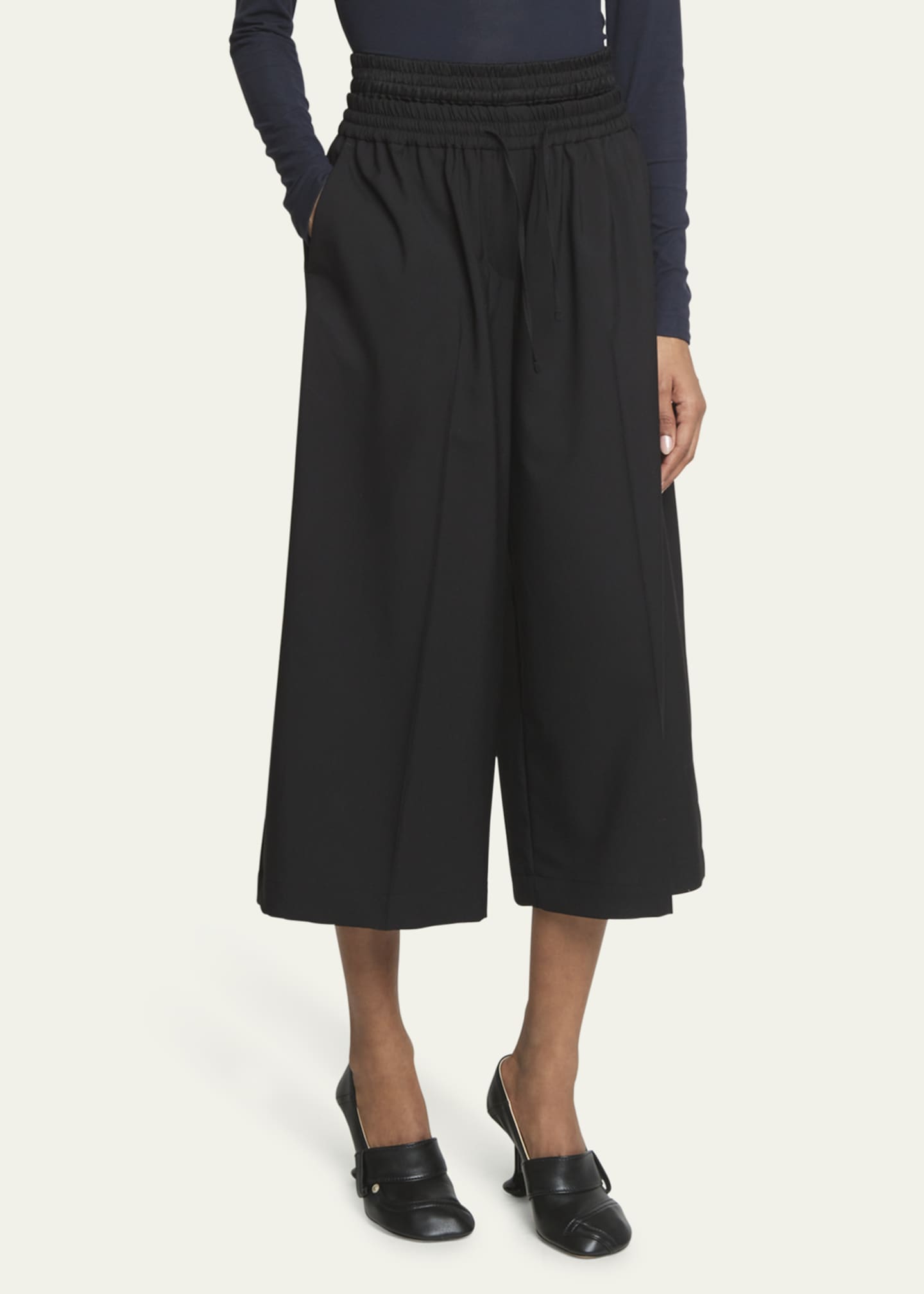 Loewe Cropped Double Waistband Wool Trousers Image 4 of 5