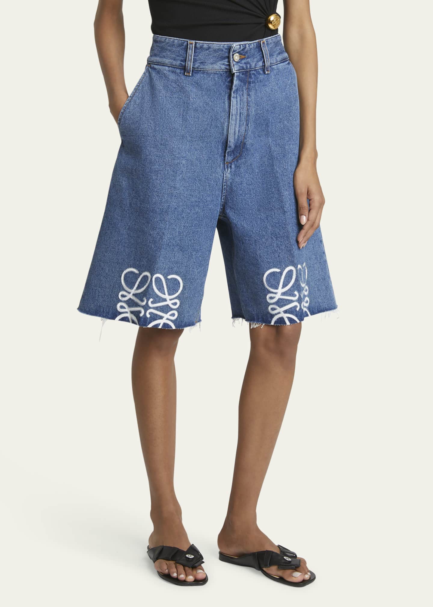 Loewe Anagram Long Denim Shorts Image 4 of 4