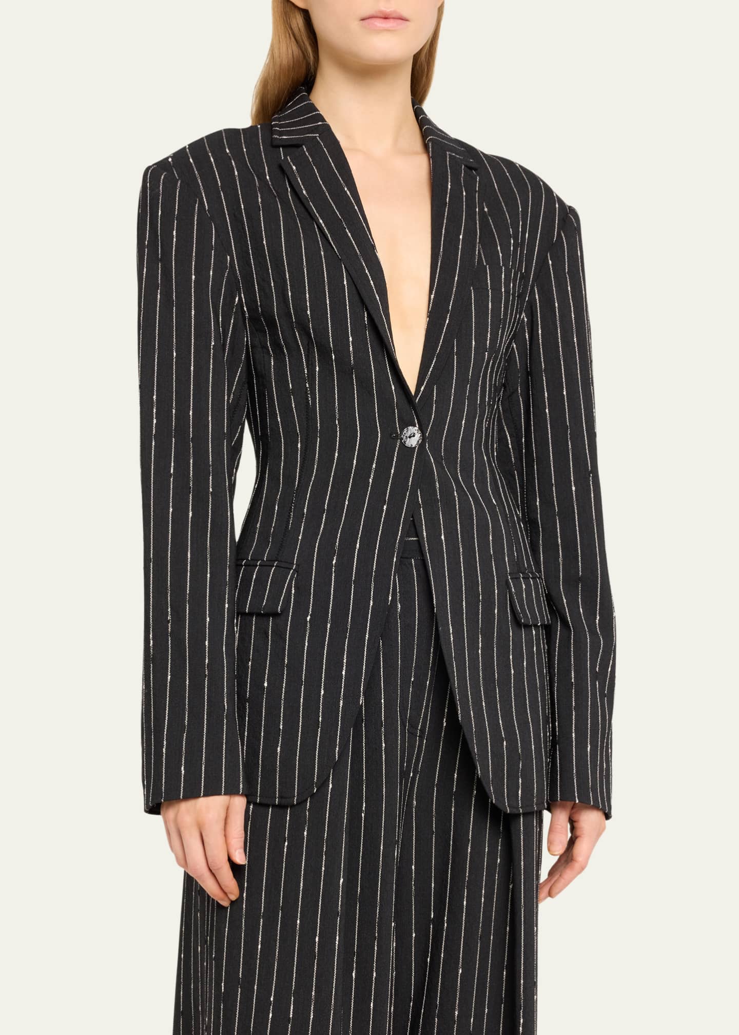 Ulla Johnson Dhemi Pinstripe Wool Blend Blazer Jacket Bergdorf Goodman