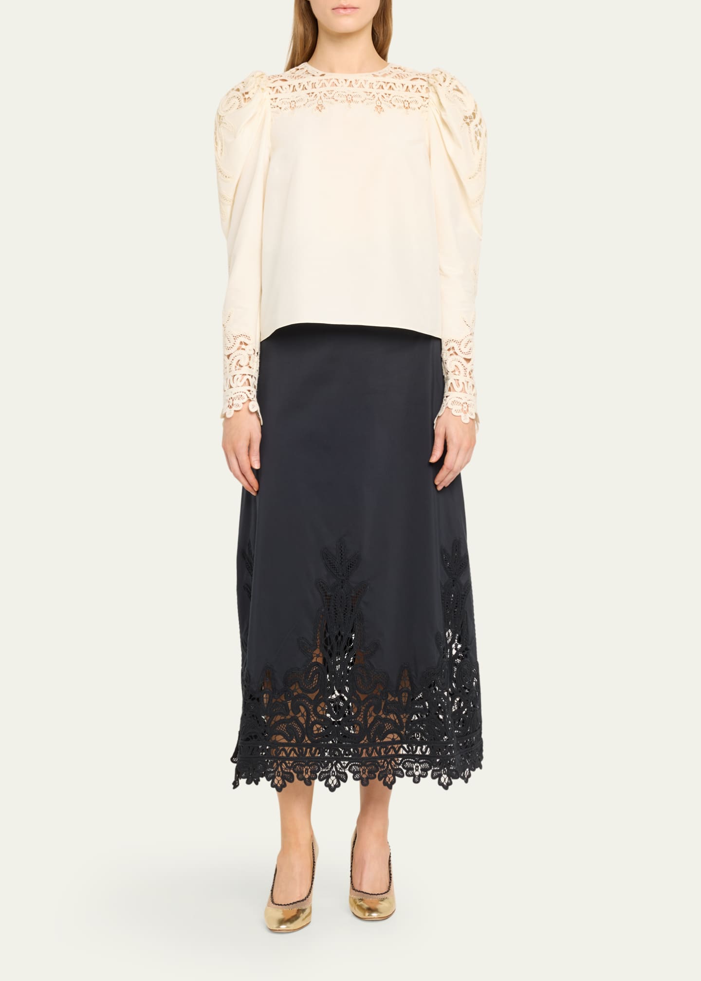 Ulla Johnson Aura Openwork Embroidered Cotton Silk Blouse Image 2 of 5