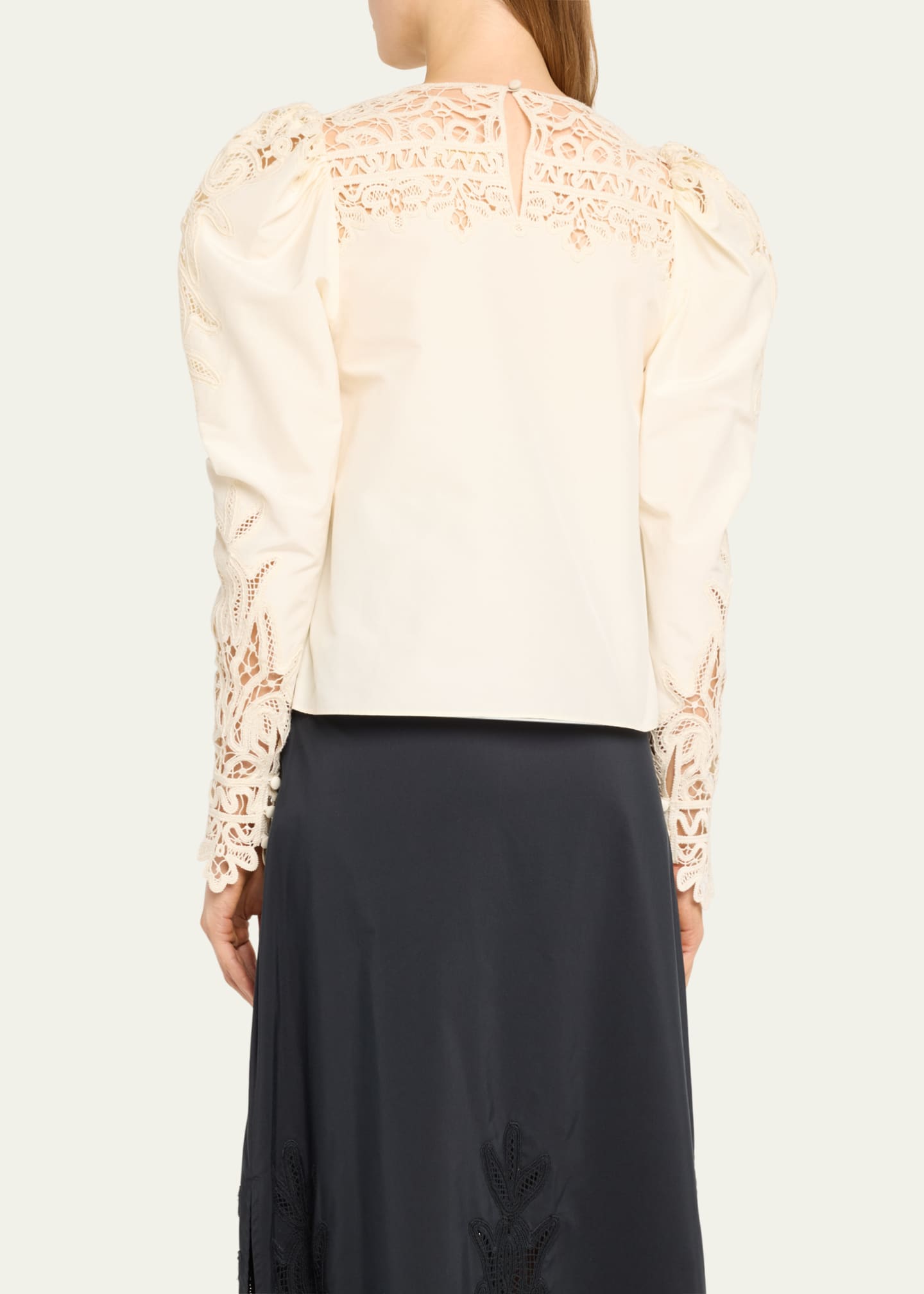 Ulla Johnson Aura Openwork Embroidered Cotton Silk Blouse Image 3 of 5