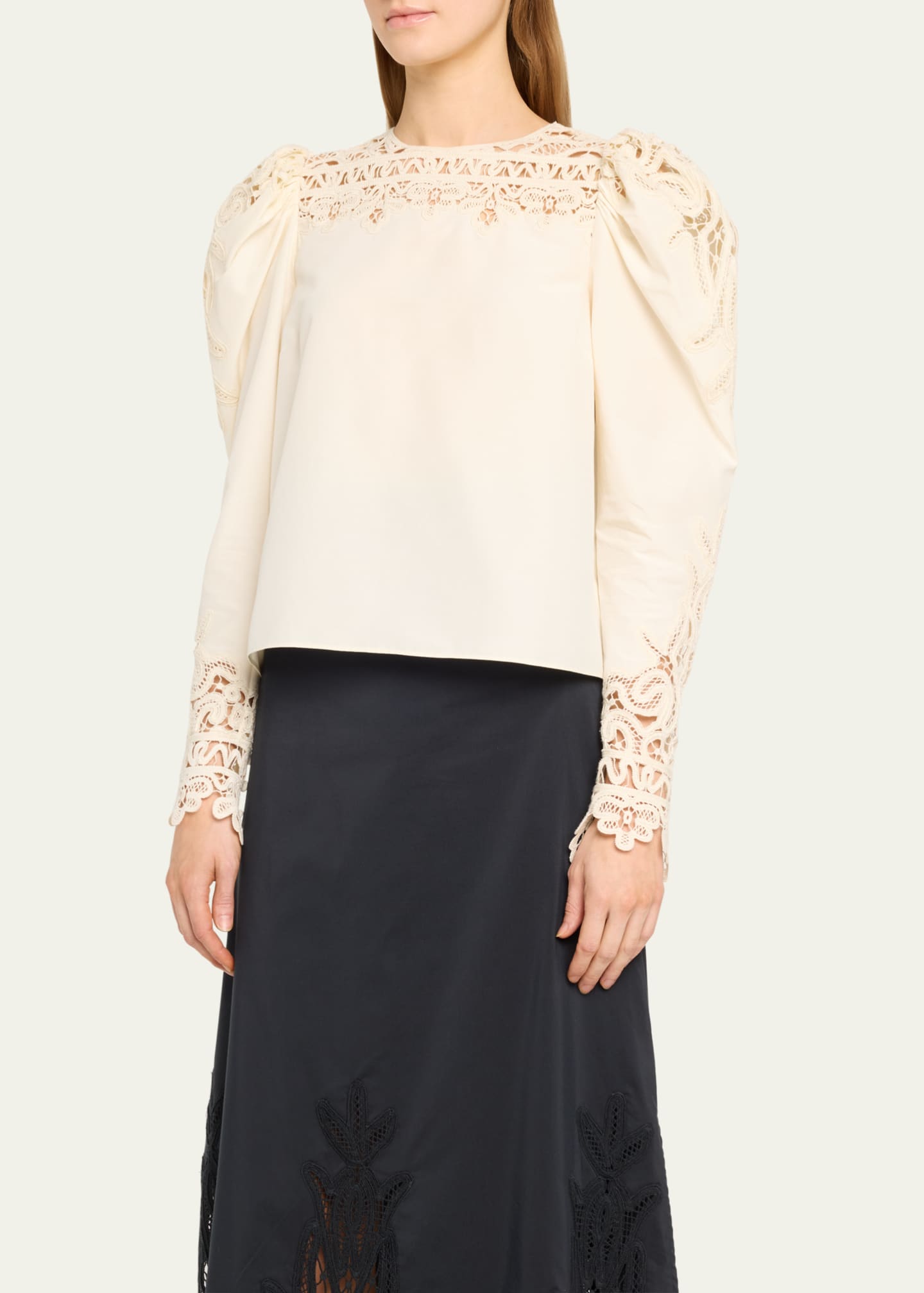 Ulla Johnson Aura Openwork Embroidered Cotton Silk Blouse Image 4 of 5