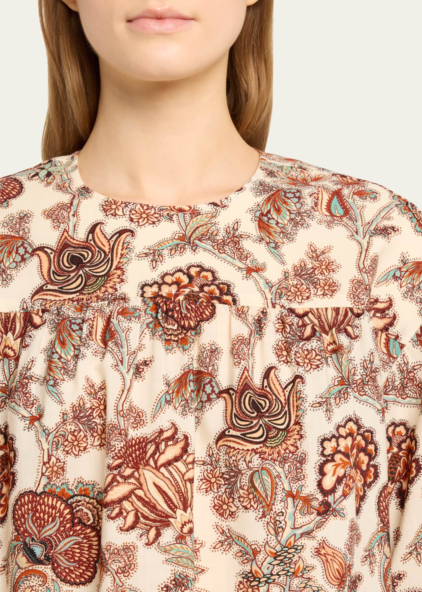 Ulla Johnson Esen Wool-Blend Floral-Print Blouse Image 5 of 5