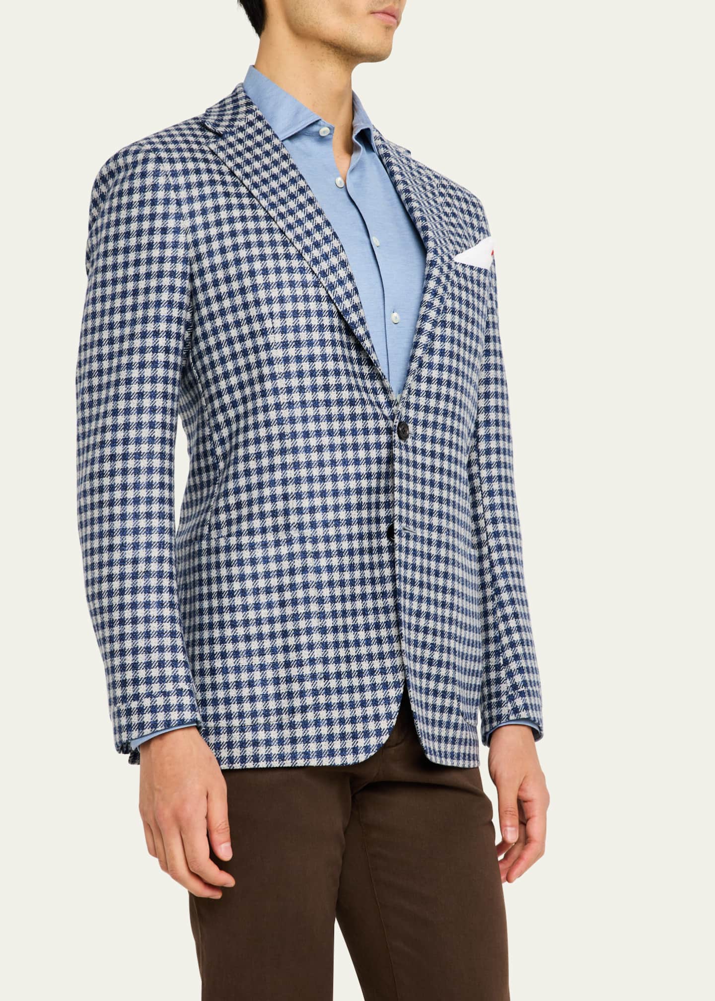 Kiton Men's Cashmere Check Sport Coat Image 4 of 8