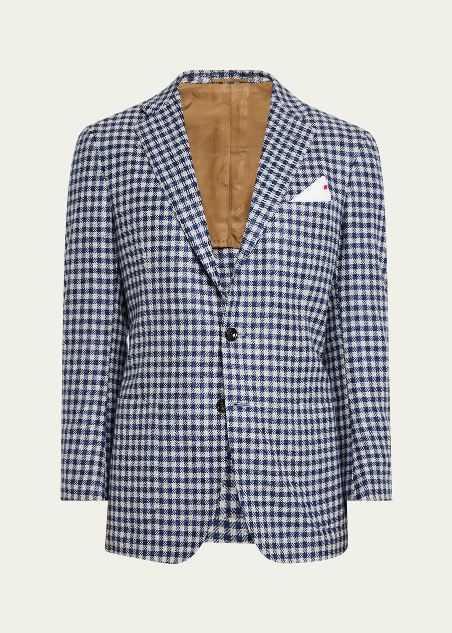 Kiton Men's Cashmere Check Sport Coat Image 1 of 8