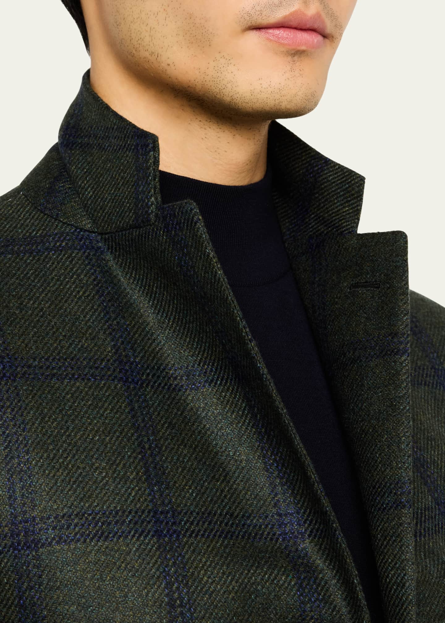 Kiton Men's Cashmere-Blend Windowpane Sport Coat Image 7 of 8