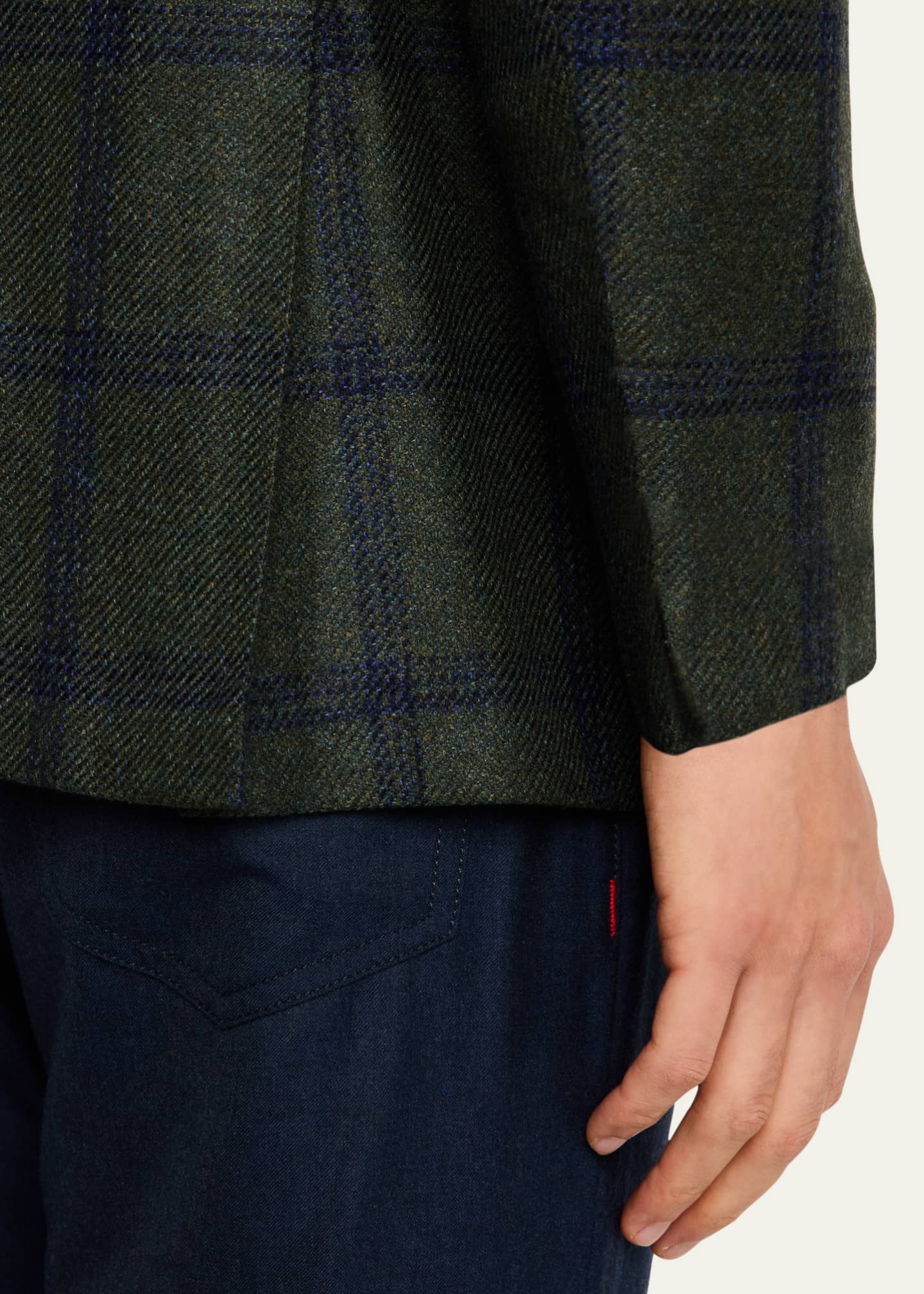 Kiton Men's Cashmere-Blend Windowpane Sport Coat Image 8 of 8