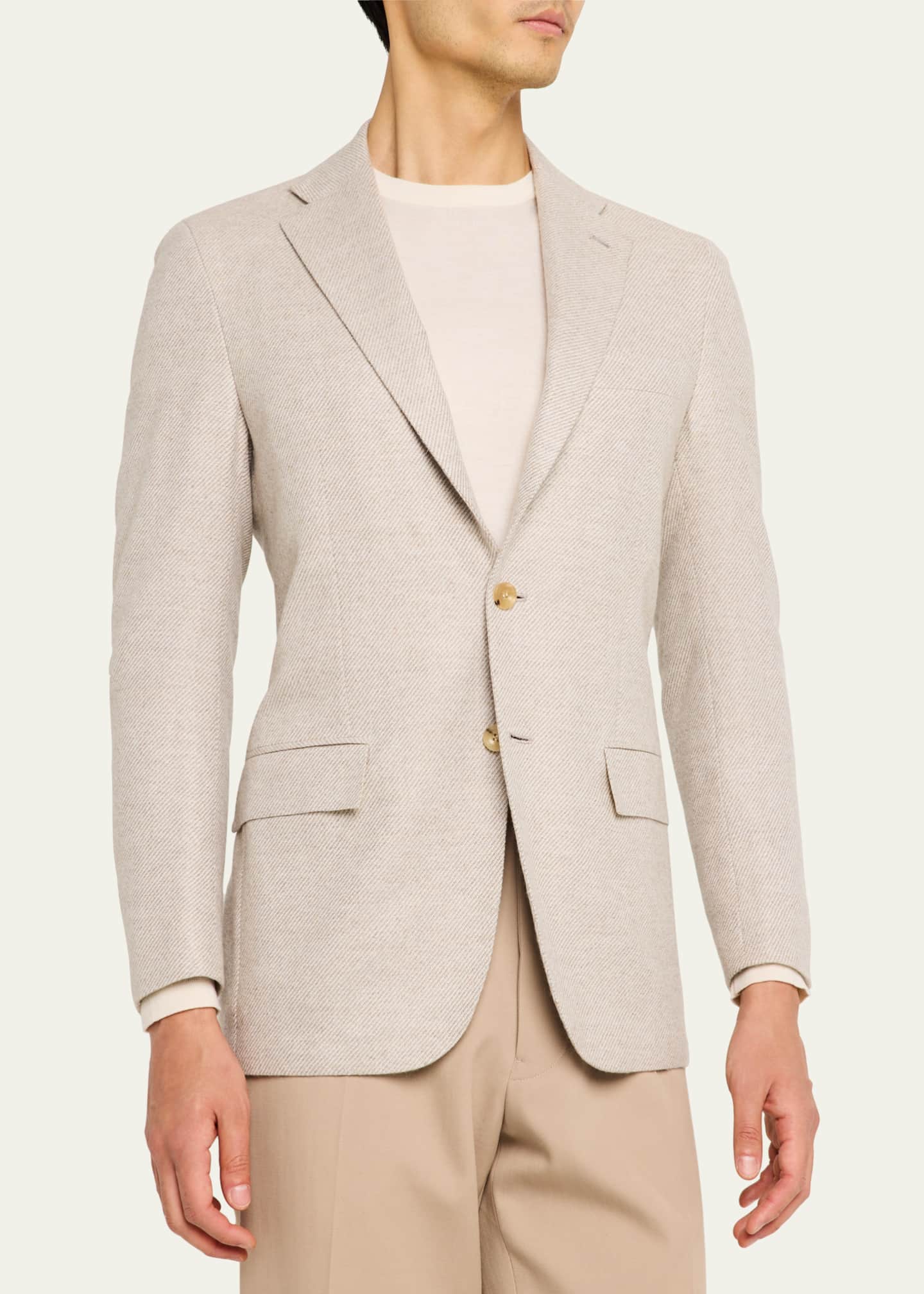 Kiton Men's Cashmere-Blend Twill Sport Coat Image 4 of 8