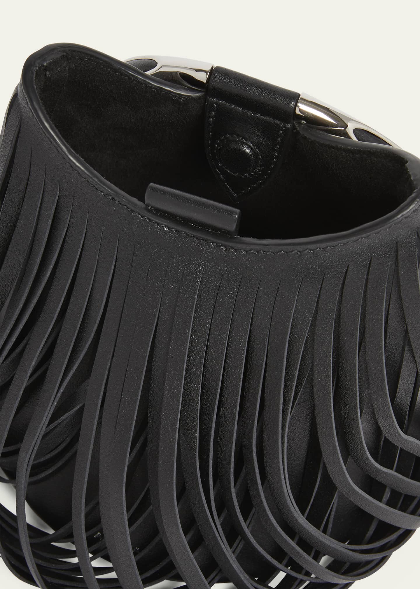 指輪・リング ALAIA RING MINI LEATHER BUCKET ALAIA Mini Ring Fringe Bucket Bag in Leather - Bergdorf Goodman