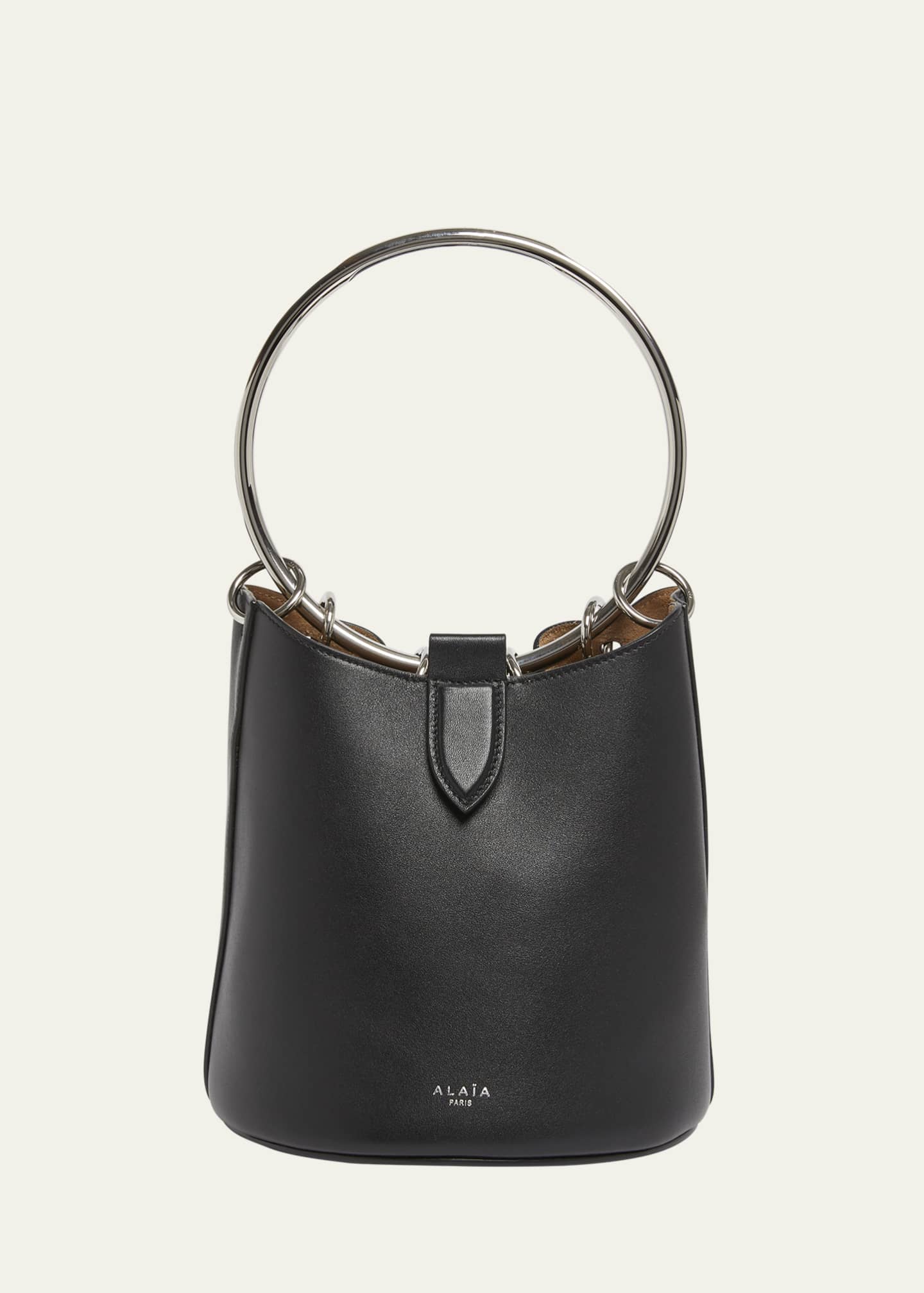 ALAIA Medium Ring Bucket Bag in Leather Image 1 of 5