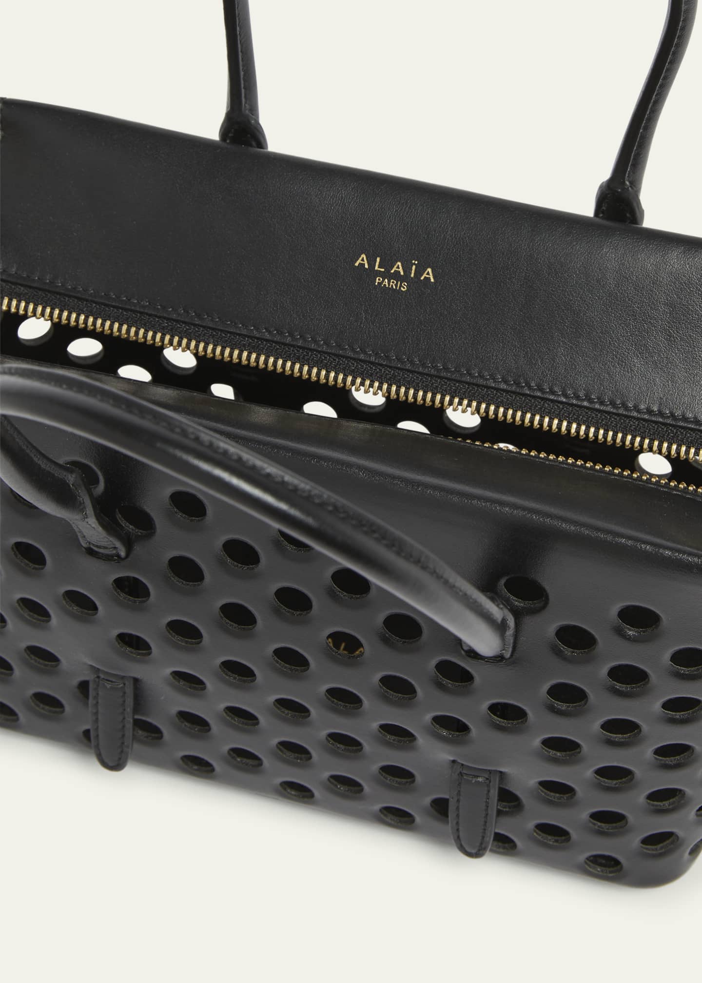ALAIA Neo Mina 20 Perforated Top-Handle Bag in Leather Image 4 of 5