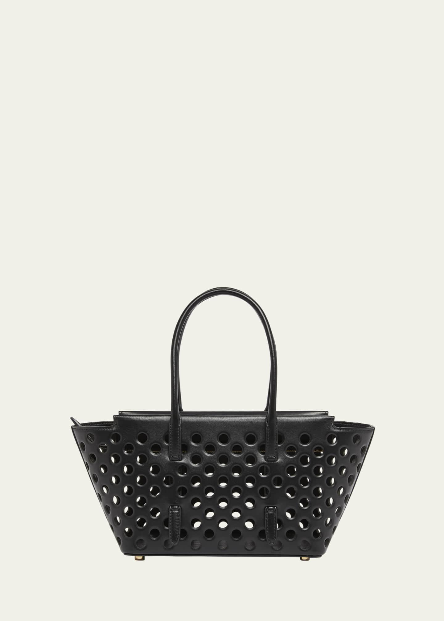 ALAIA Neo Mina 20 Perforated Top-Handle Bag in Leather Image 1 of 5