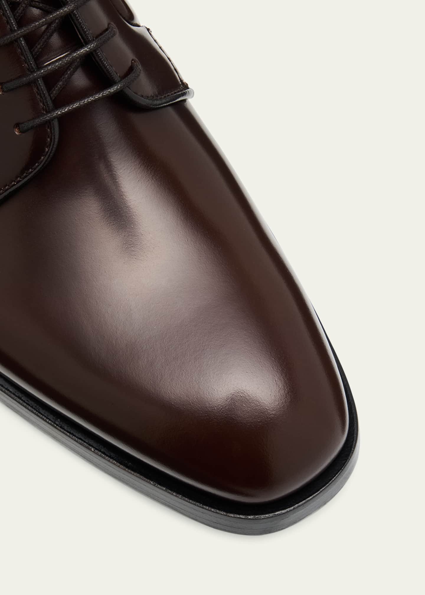 Prada Men's Brushed Leather Derby Shoes - Bergdorf Goodman