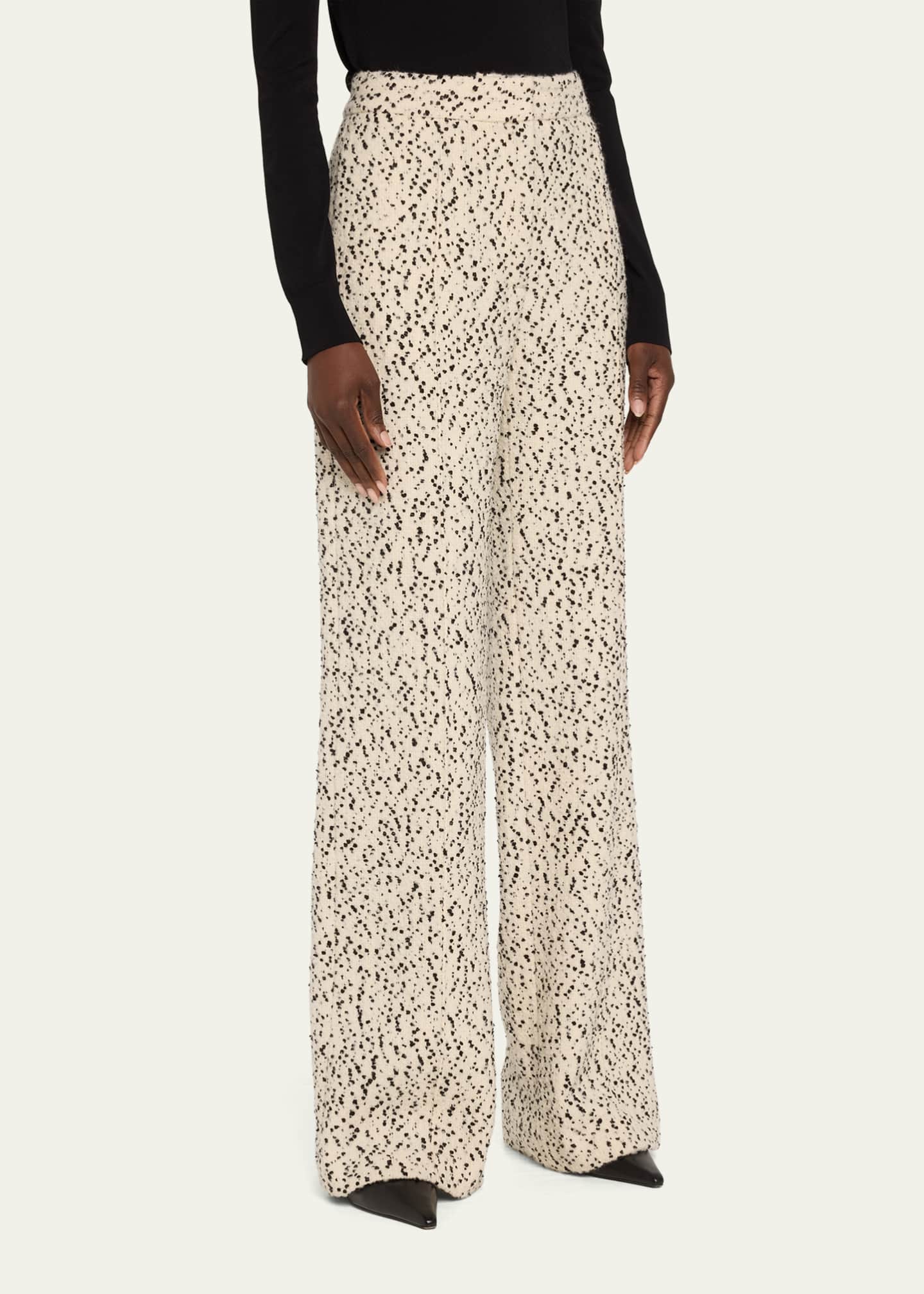 Adam Lippes Dalmatian Tweed Wide-Leg Pants Image 4 of 5