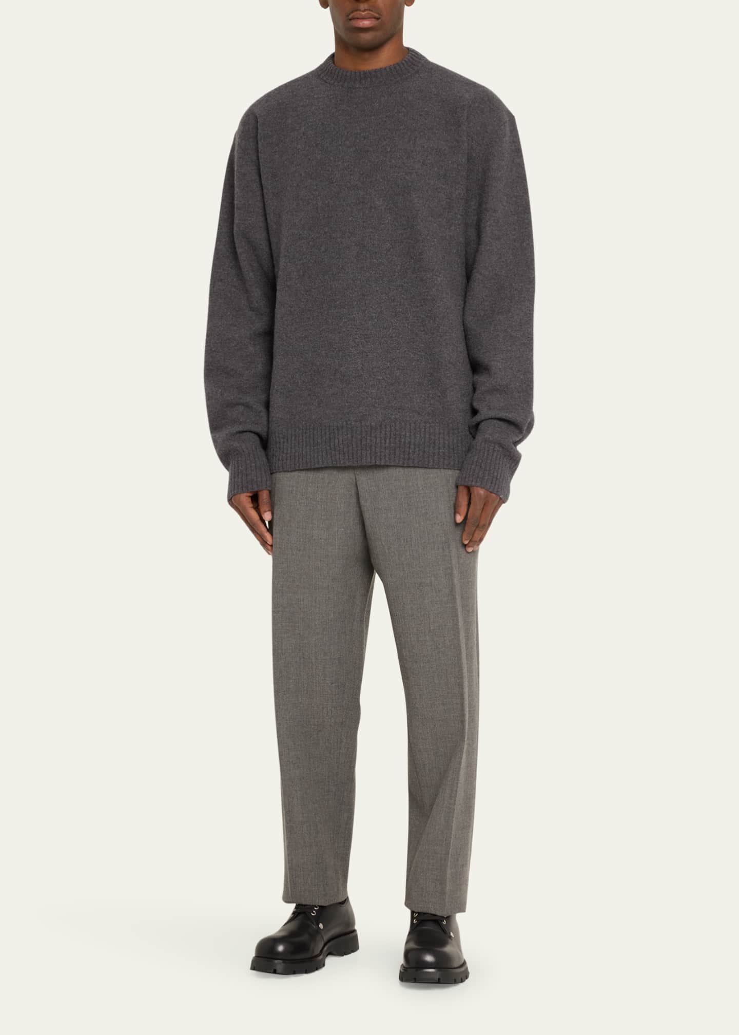 Jil Sander Men's Boiled Wool Crew Sweater Image 2 of 5