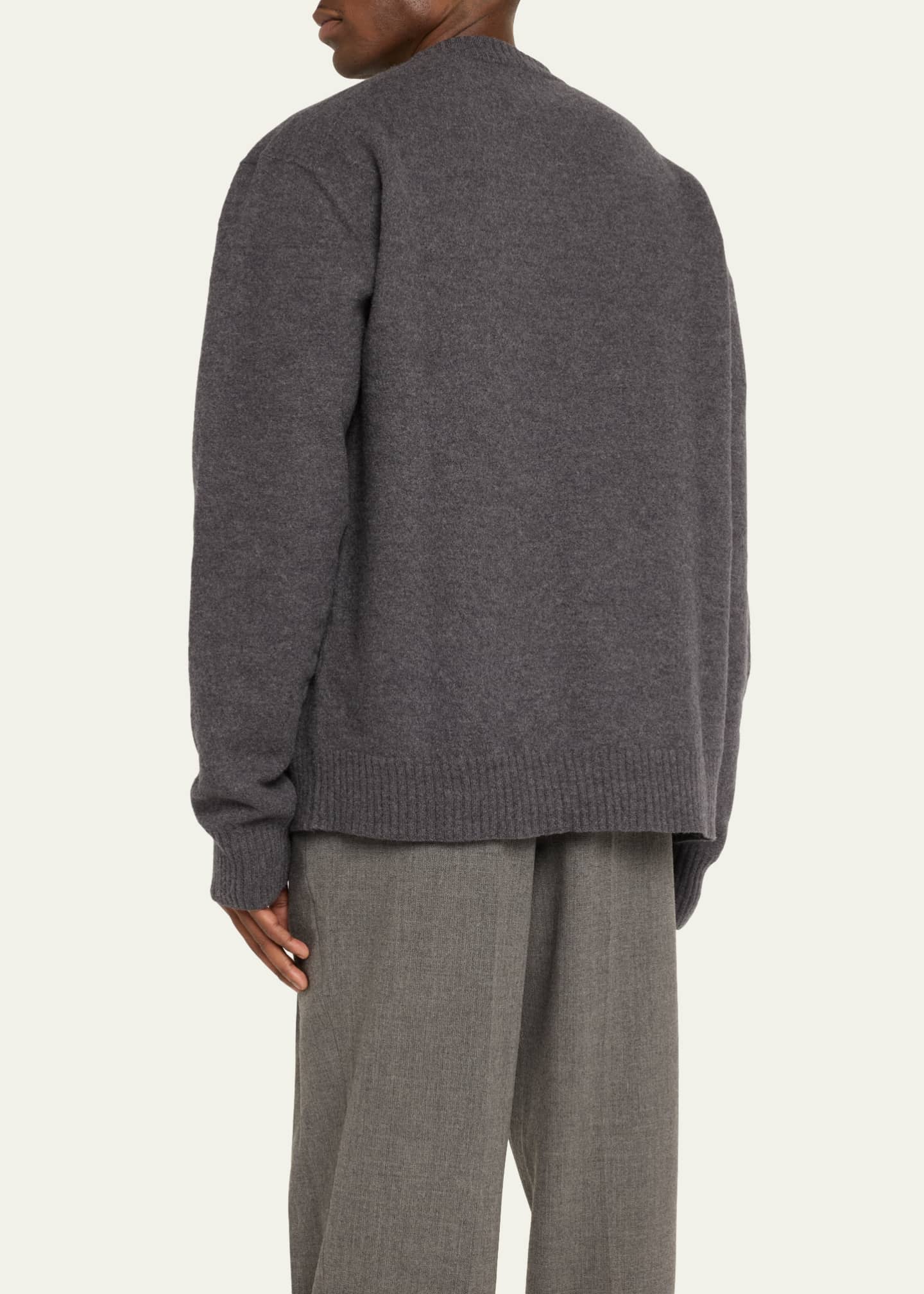 Jil Sander Men's Boiled Wool Crew Sweater Image 3 of 5