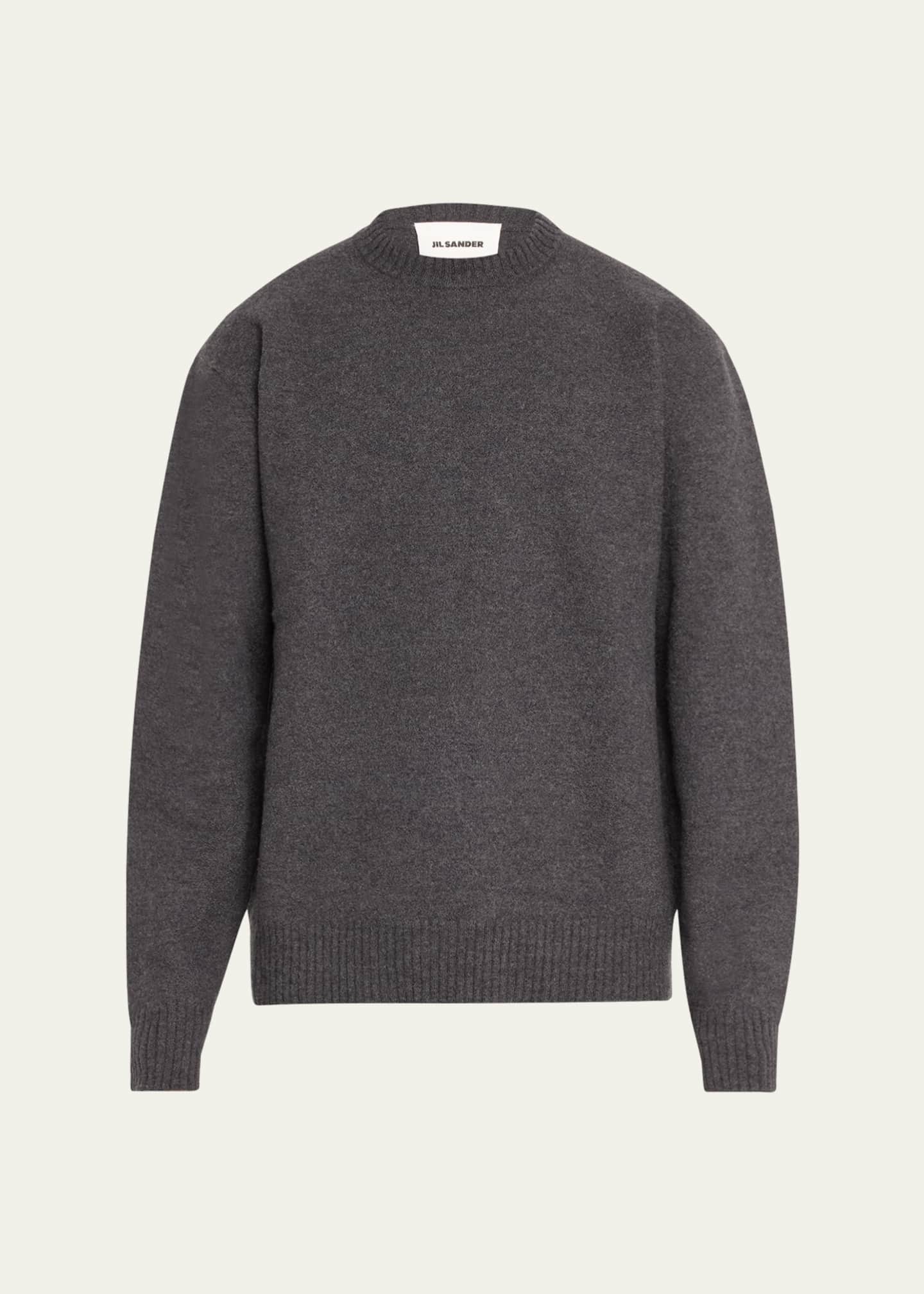 Jil Sander Men's Boiled Wool Crew Sweater Image 1 of 5