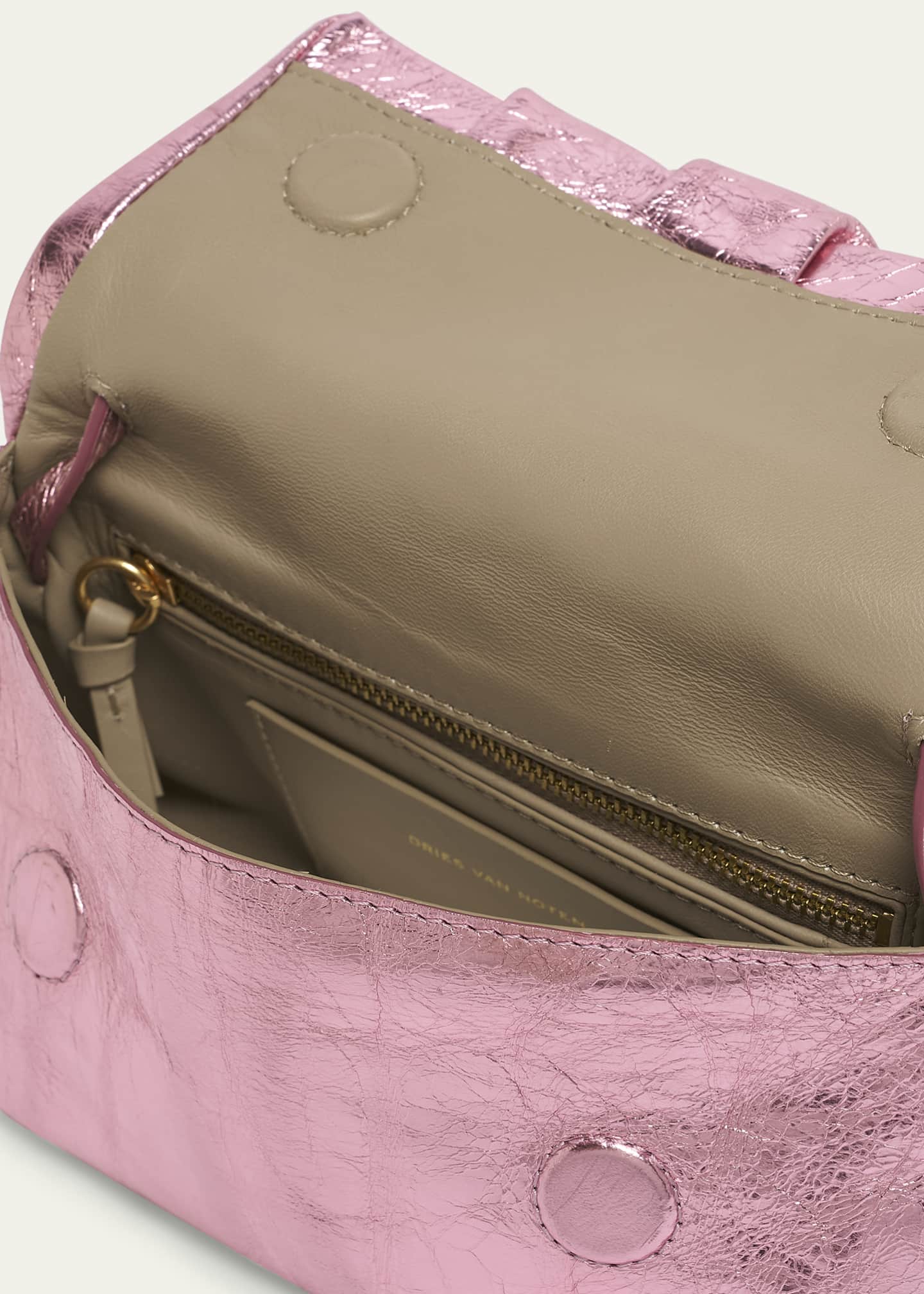 Dries Van Noten Small Pillow Metallic Leather Shoulder Bag