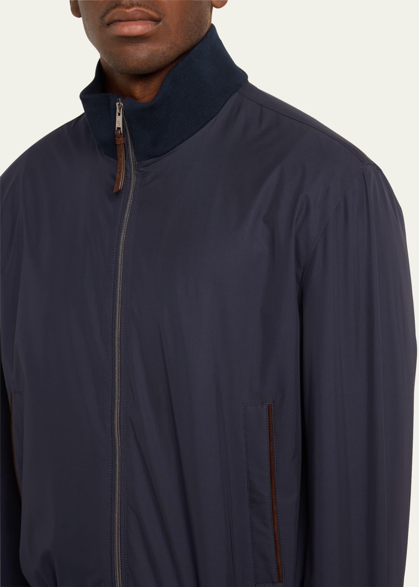 Mens silk windbreaker top