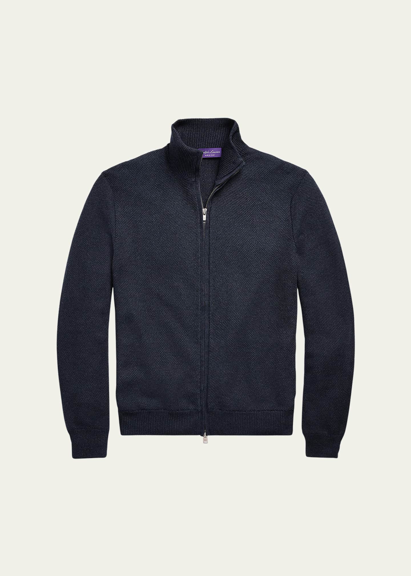 Ralph Lauren Purple Label Men's Silk-Cotton Full-Zip Sweater - Bergdorf ...