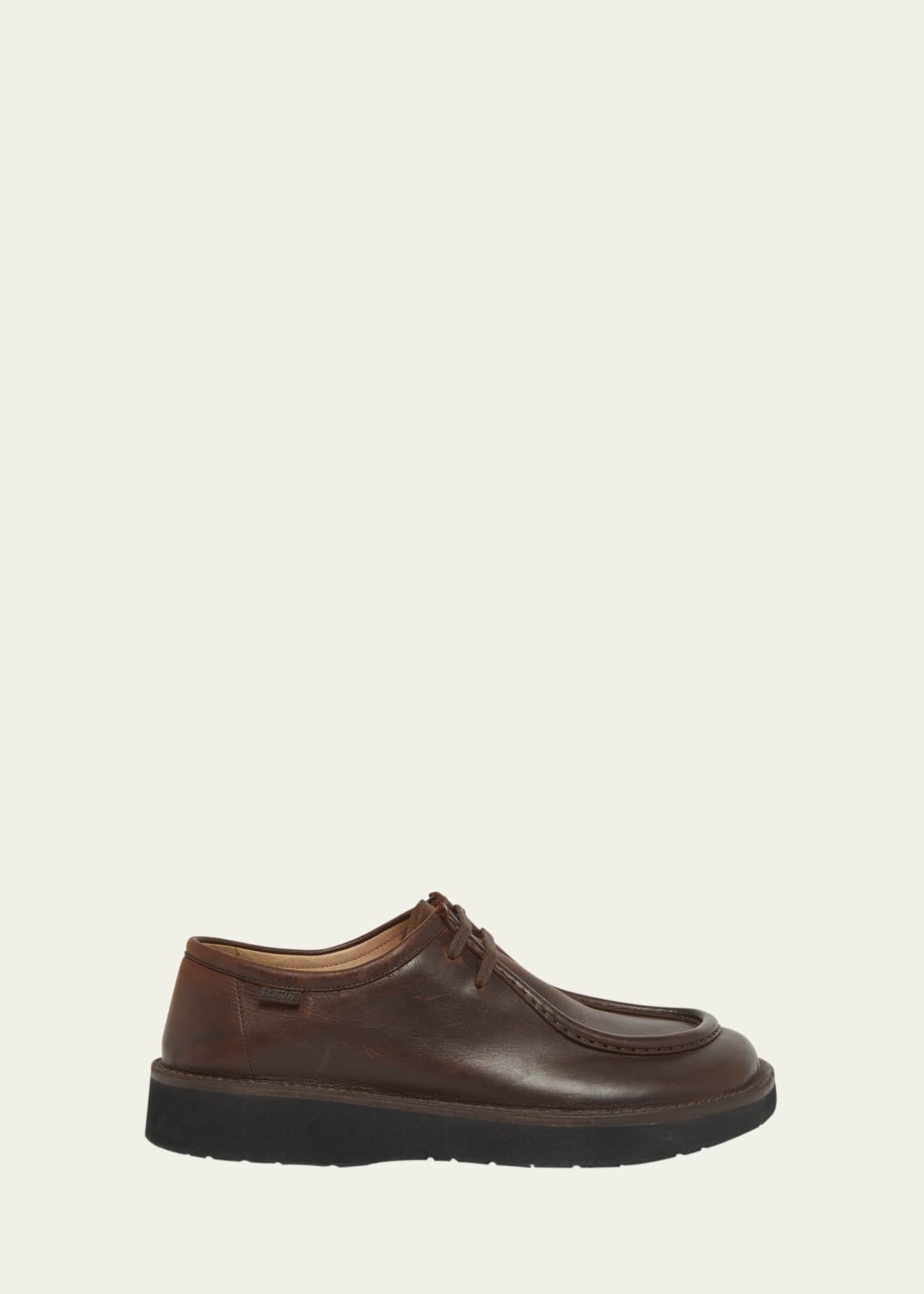 Loewe Men's Faro Moc-Toe Leather Derby Shoes Image 1 of 5