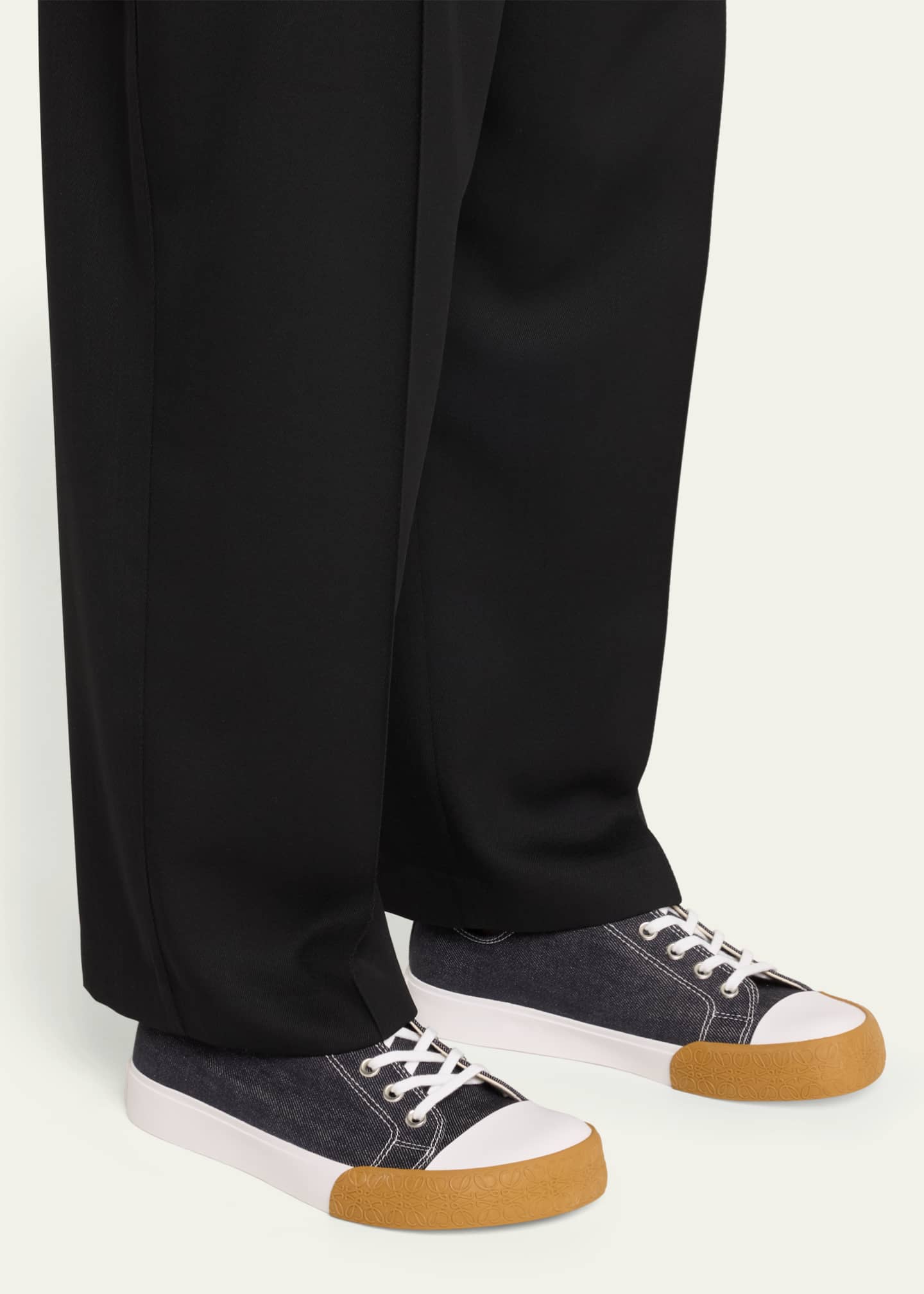 Loewe Men's Retro Cotton Lace-Up Sneakers Image 2 of 5