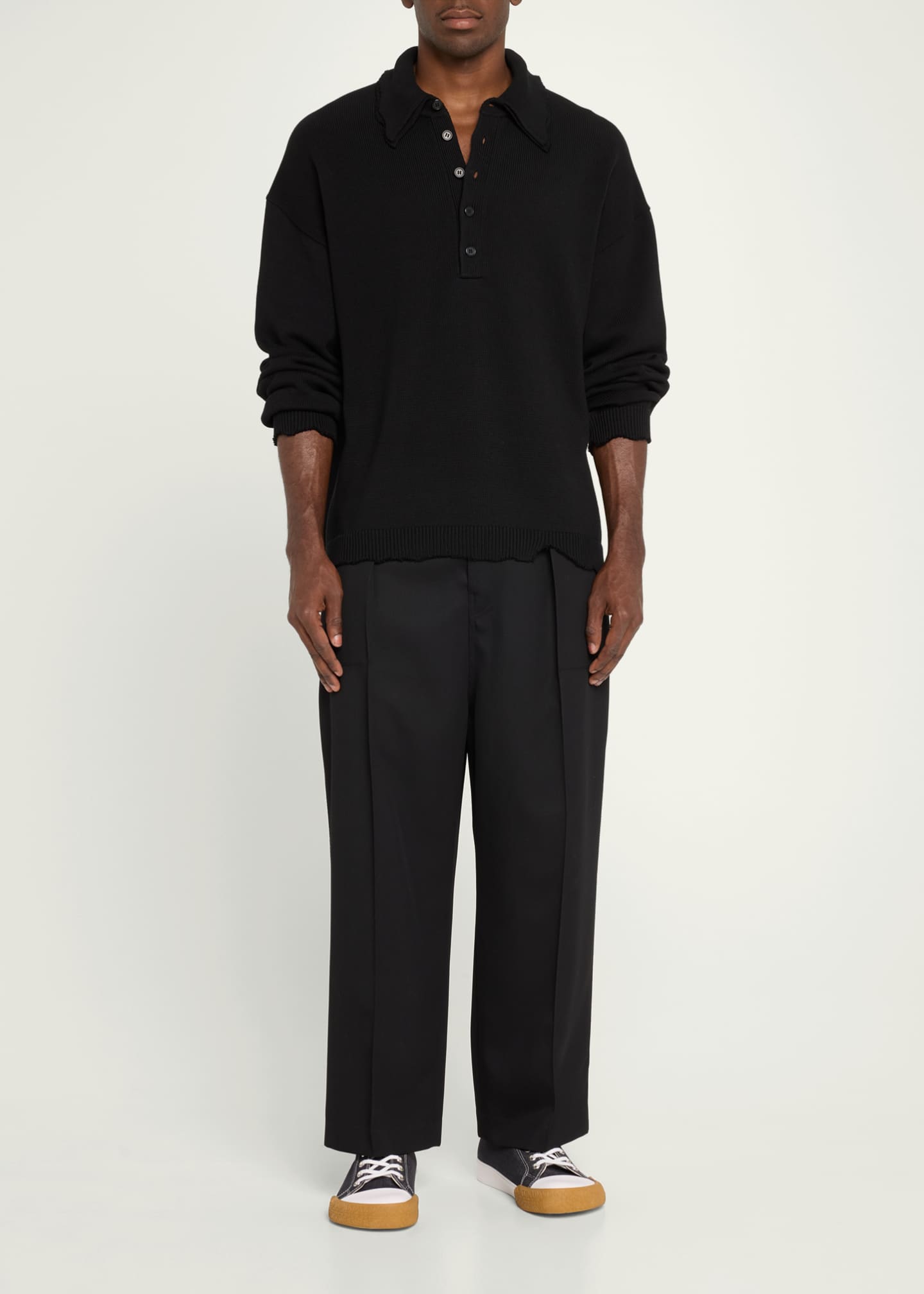 Loewe Men's Retro Cotton Lace-Up Sneakers Image 3 of 5
