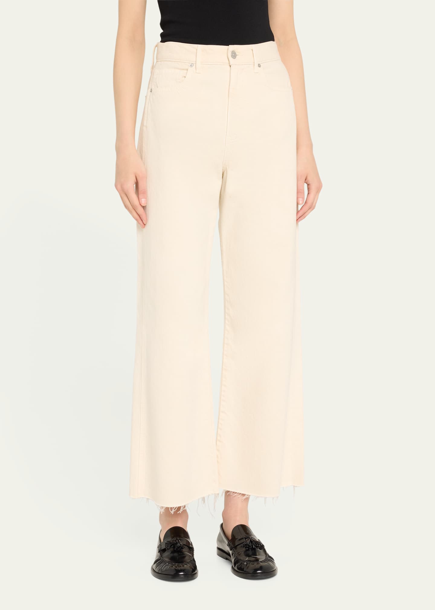 Veronica Beard Taylor Cropped High-Rise Wide Jeans Image 4 of 5