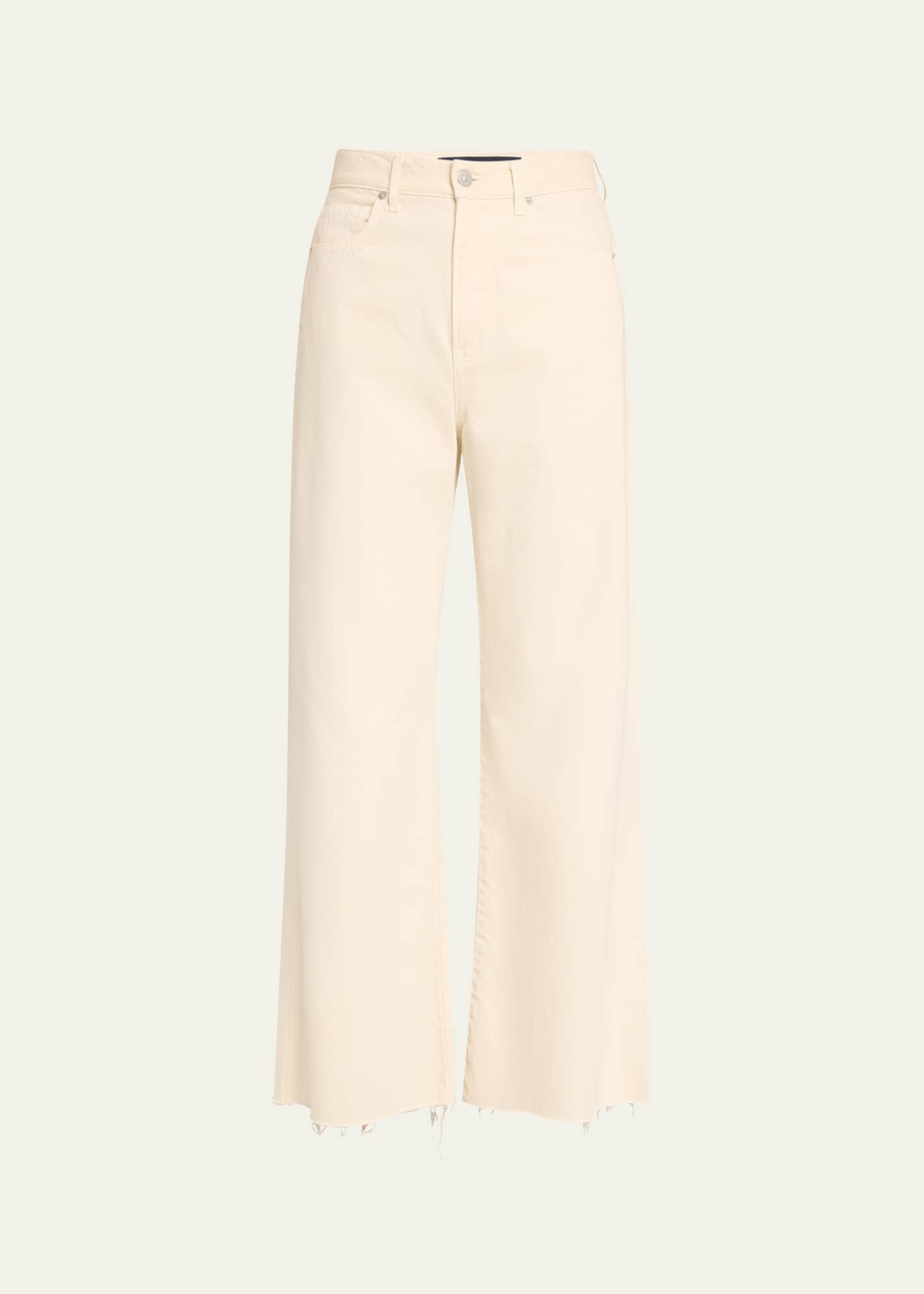 Veronica Beard Taylor Cropped High-Rise Wide Jeans Image 1 of 5