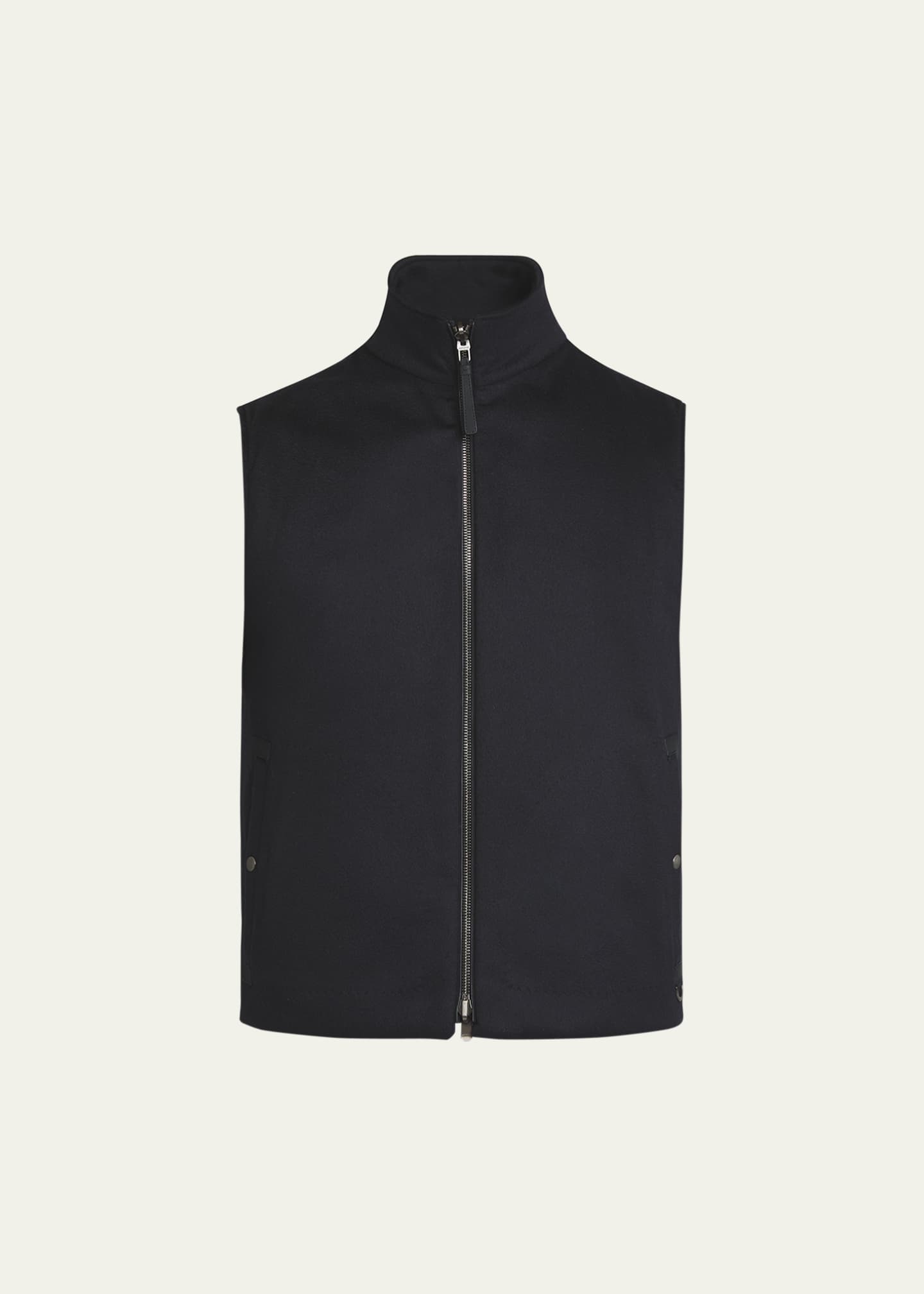 Agnona Men's Zip Cashmere Vest Image 1 of 5