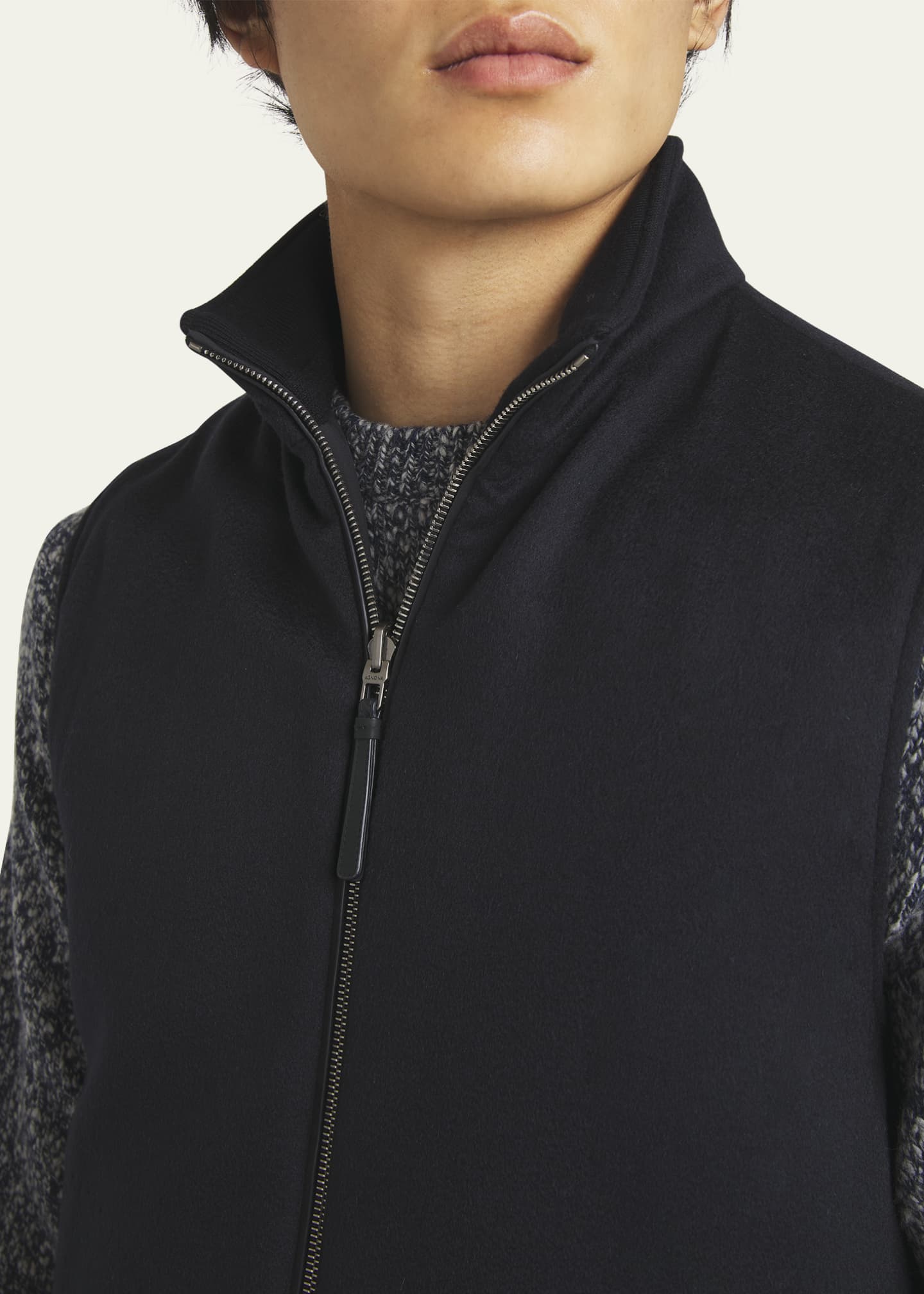 Agnona Men's Zip Cashmere Vest Image 5 of 5