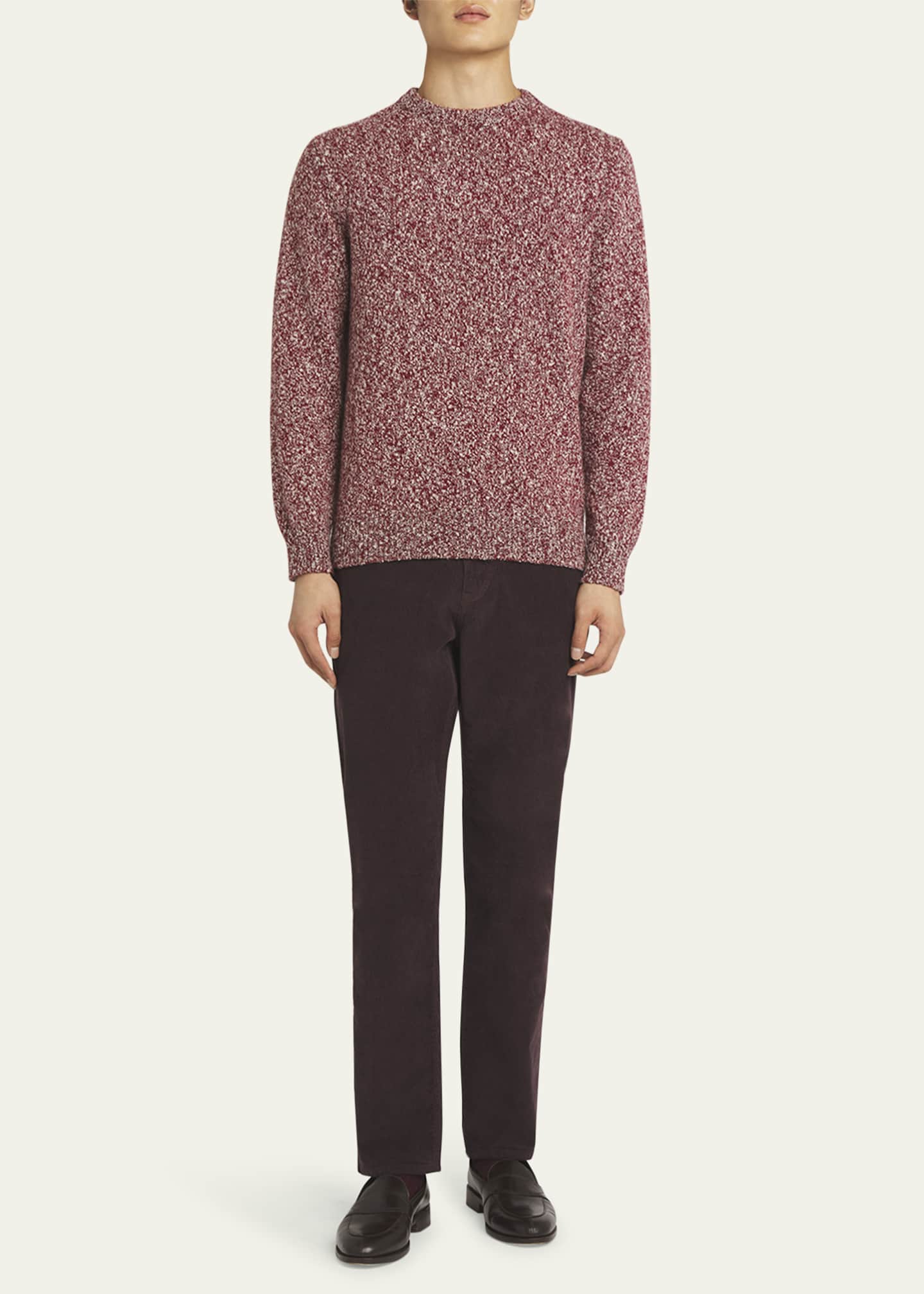Agnona Men's Cashmere-Wool Jersey Crewneck Sweater - Bergdorf Goodman