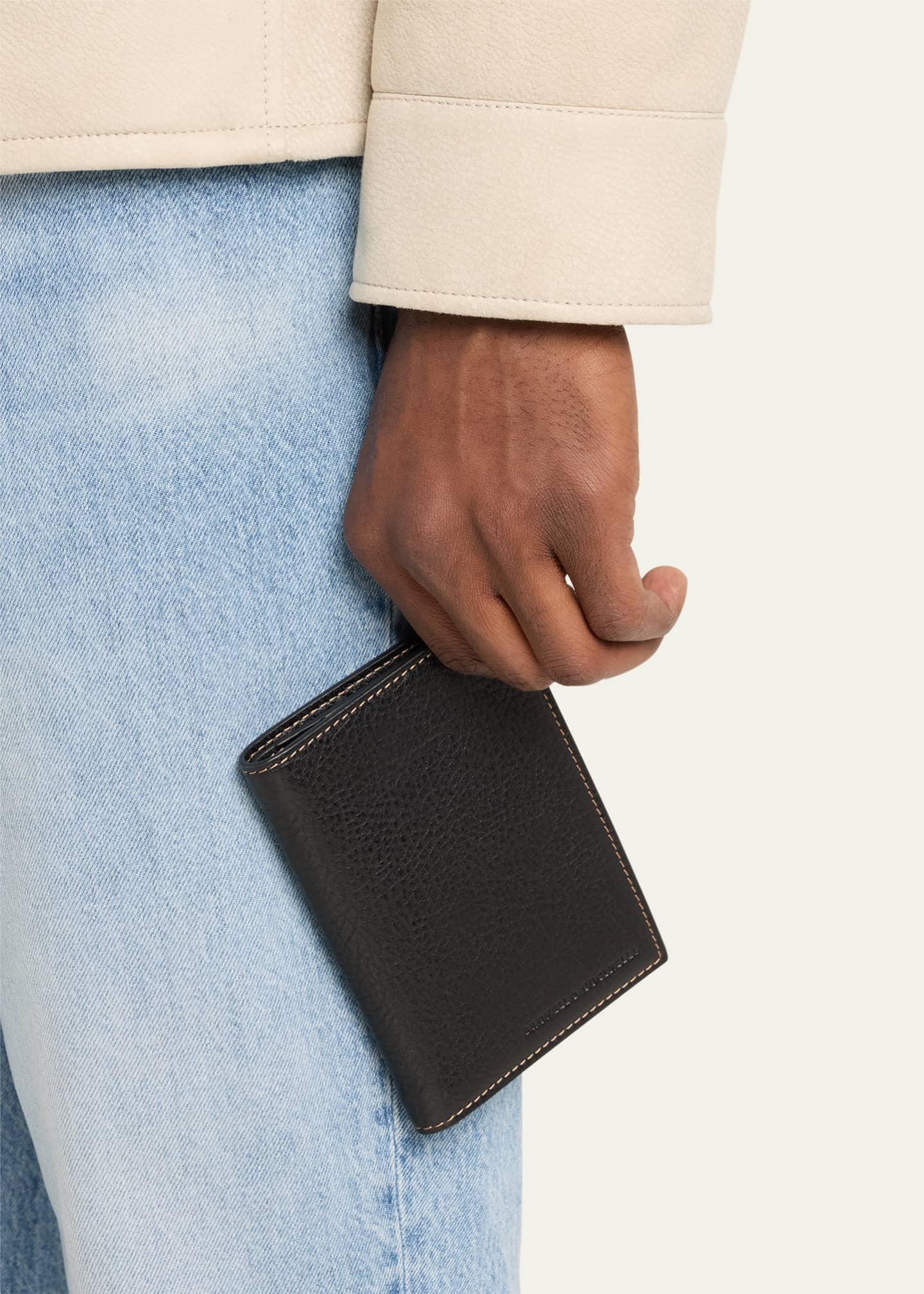 Brunello Cucinelli Men's Leather Bifold Card Holder Image 2 of 4