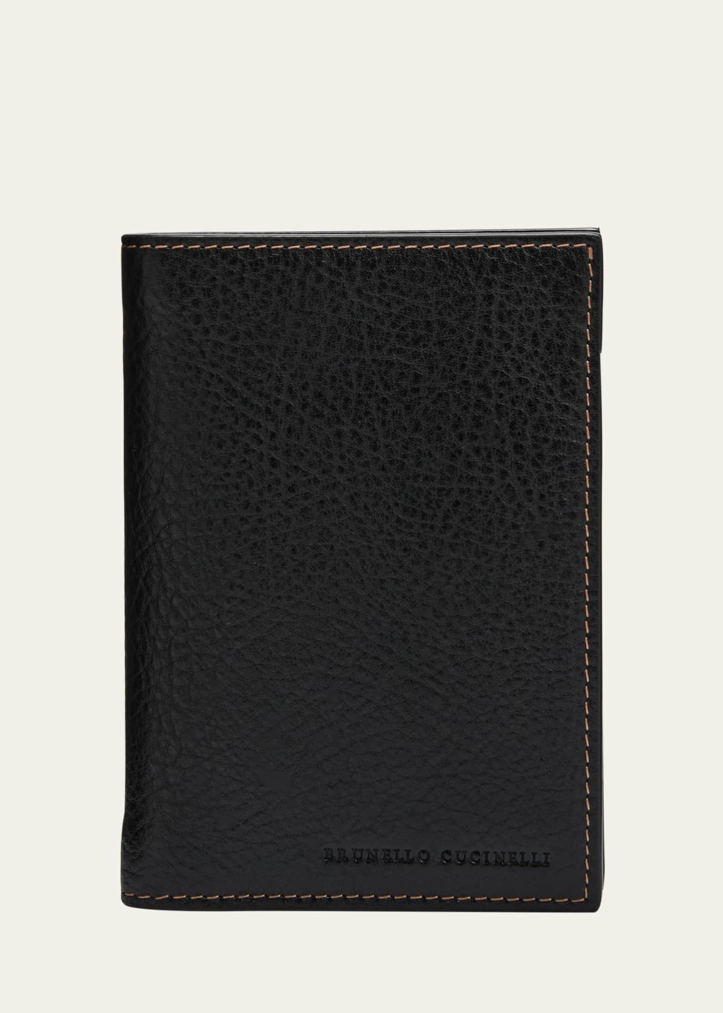 Brunello Cucinelli Men's Leather Bifold Card Holder Image 1 of 4
