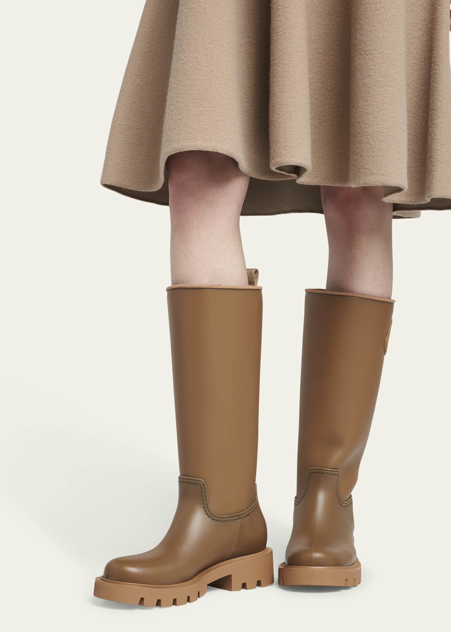 Moncler Kickstream Leather Tall Rain Boots