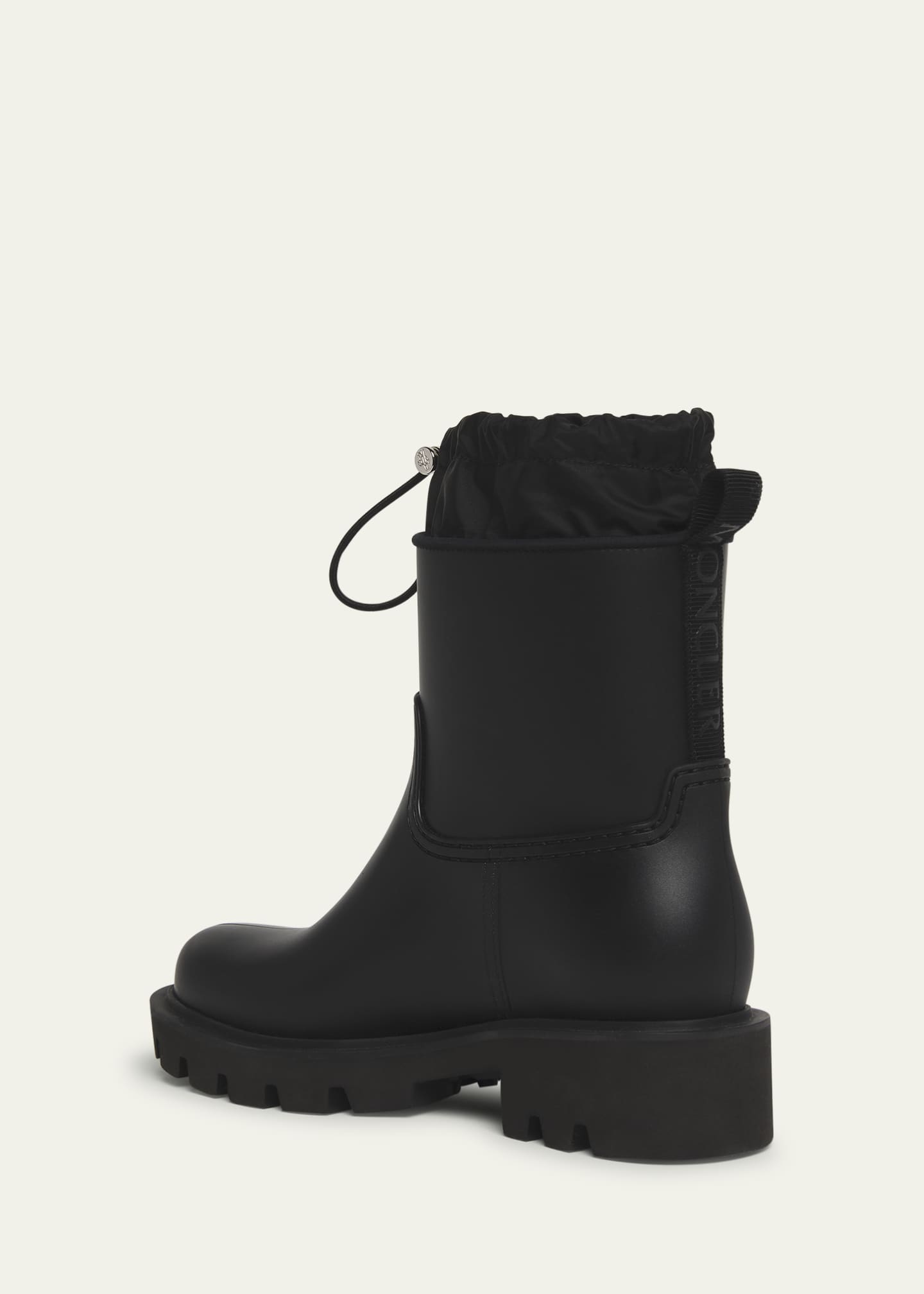 Moncler Kickstream Leather Rain Ankle Booties Image 4 of 5
