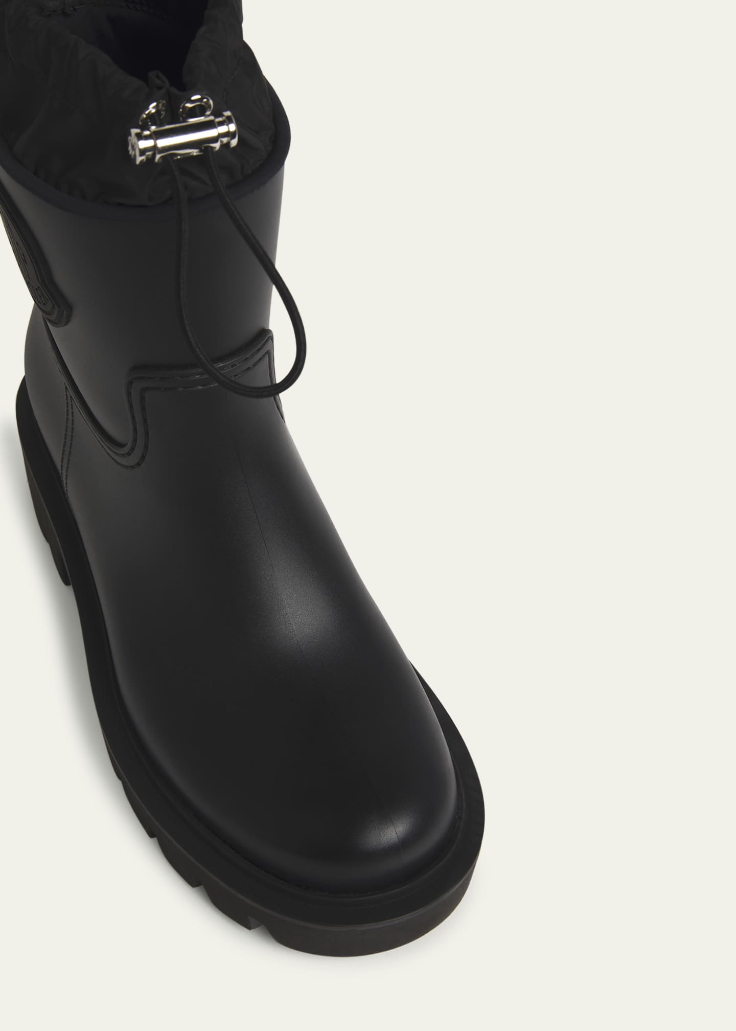 Moncler Kickstream Leather Rain Ankle Booties Image 5 of 5