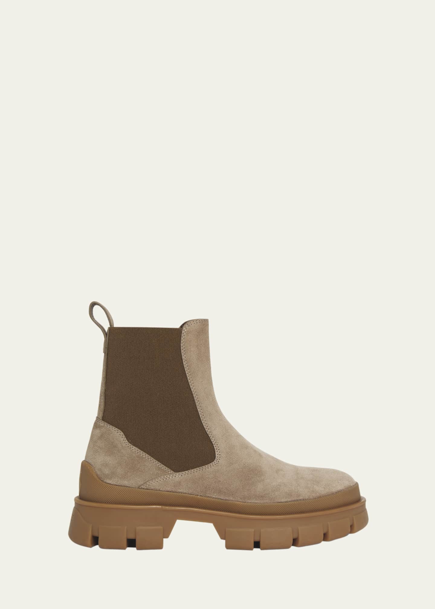 Moncler Hevea Suede Chelsea Ankle Booties