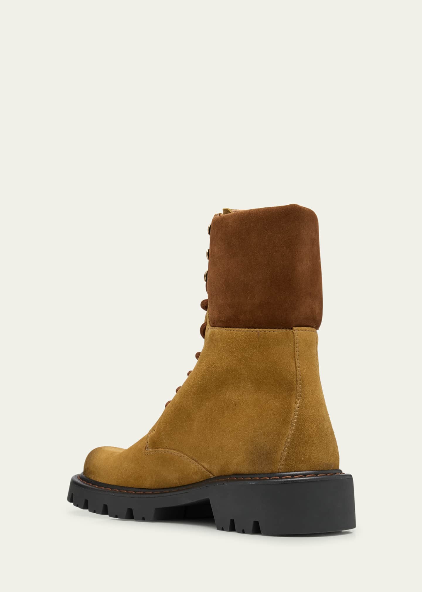 Loewe Sierra Suede Lace-Up Combat Boots Image 4 of 6