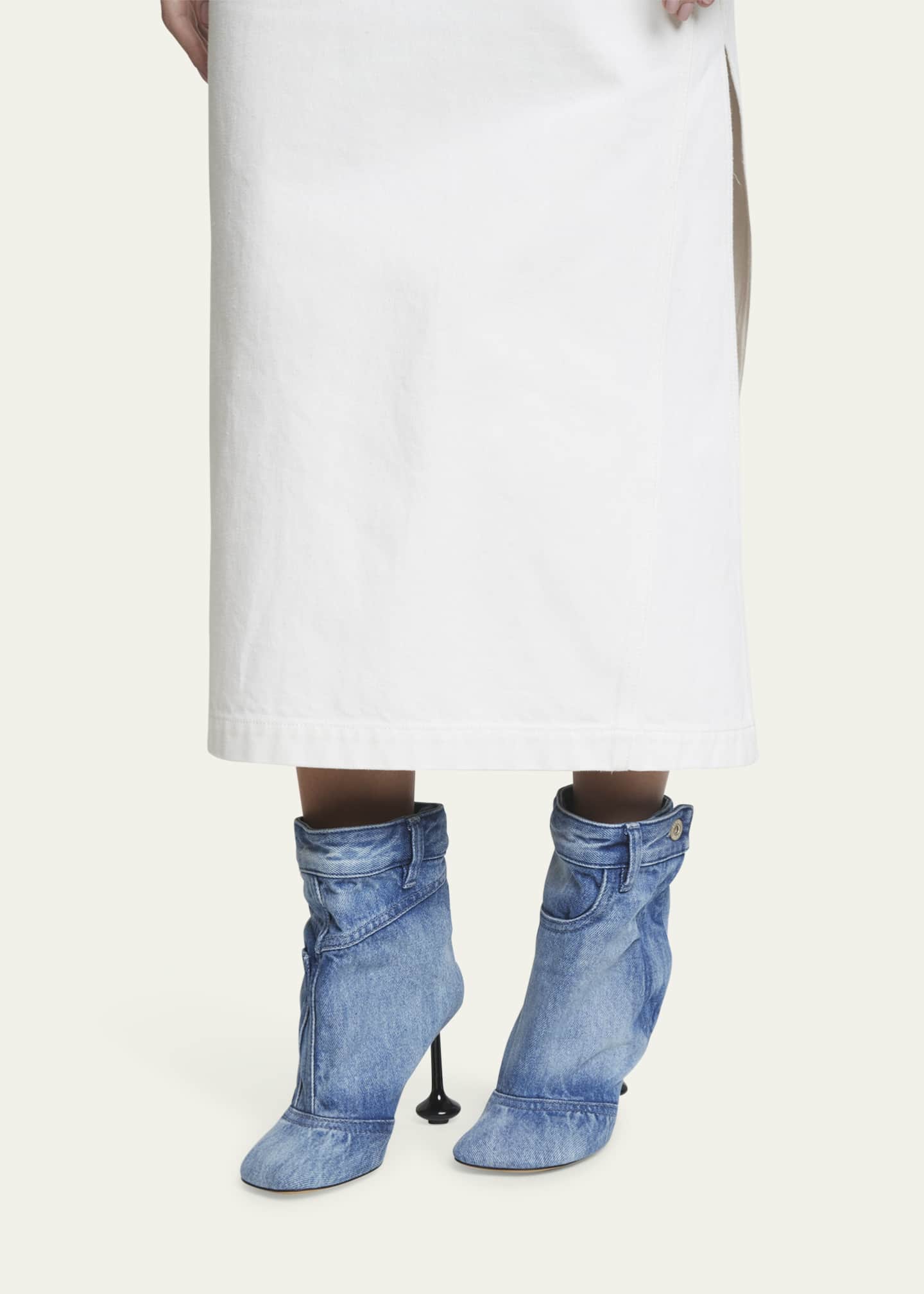 Loewe Toy Panta Denim Ankle Boots Image 2 of 5