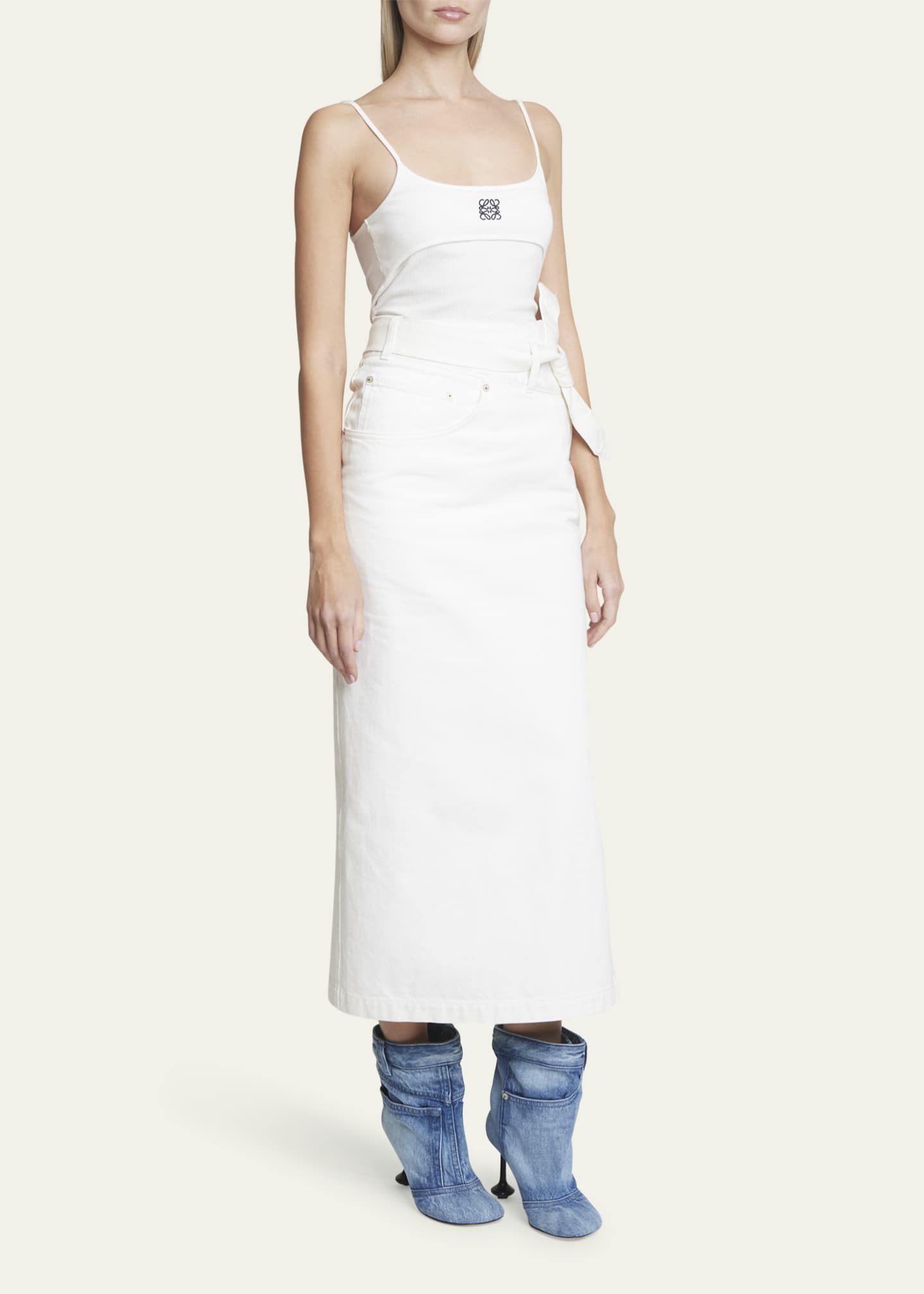 Loewe Toy Panta Denim Ankle Boots Image 3 of 5