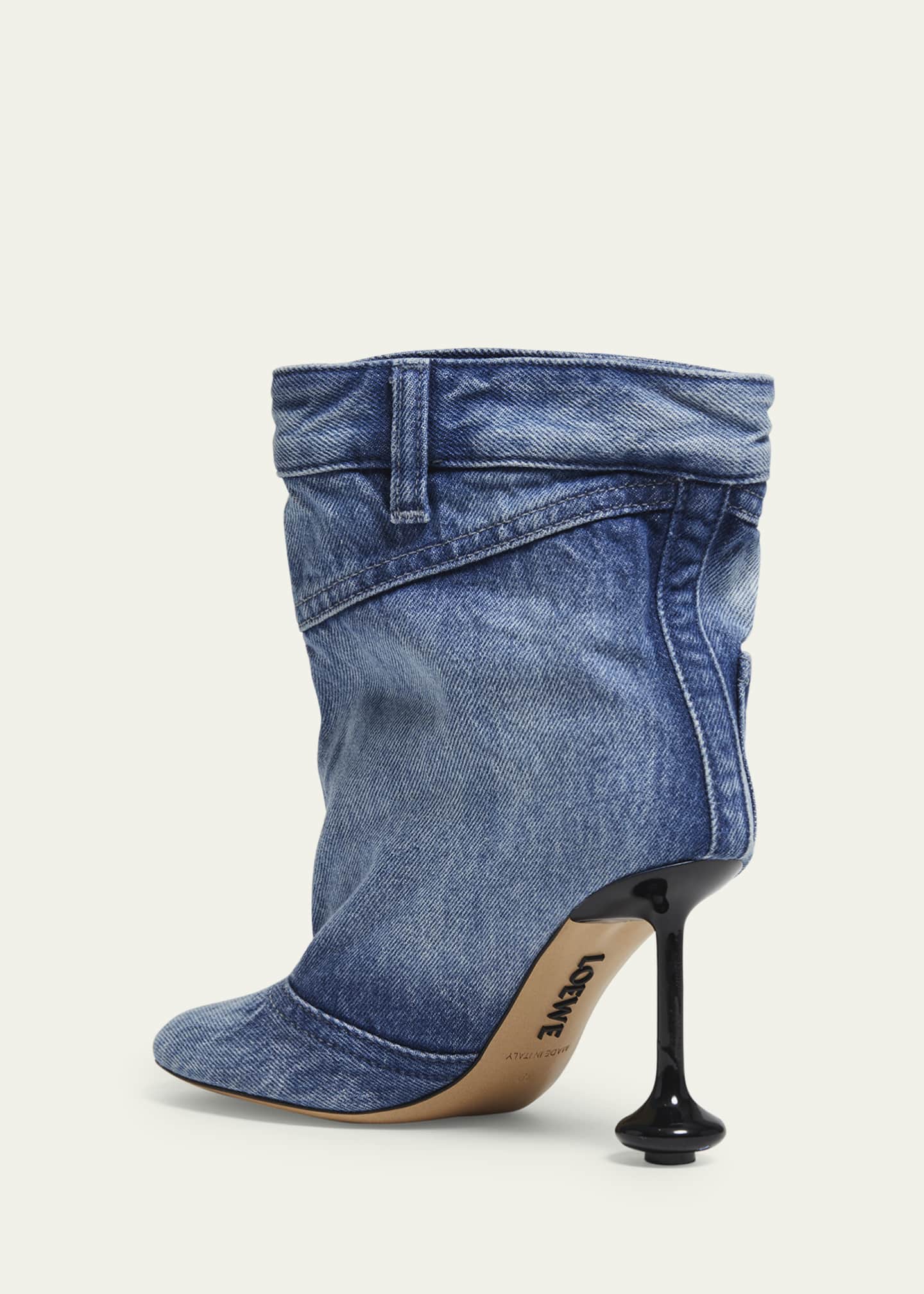 Loewe Toy Panta Denim Ankle Boots Image 4 of 5