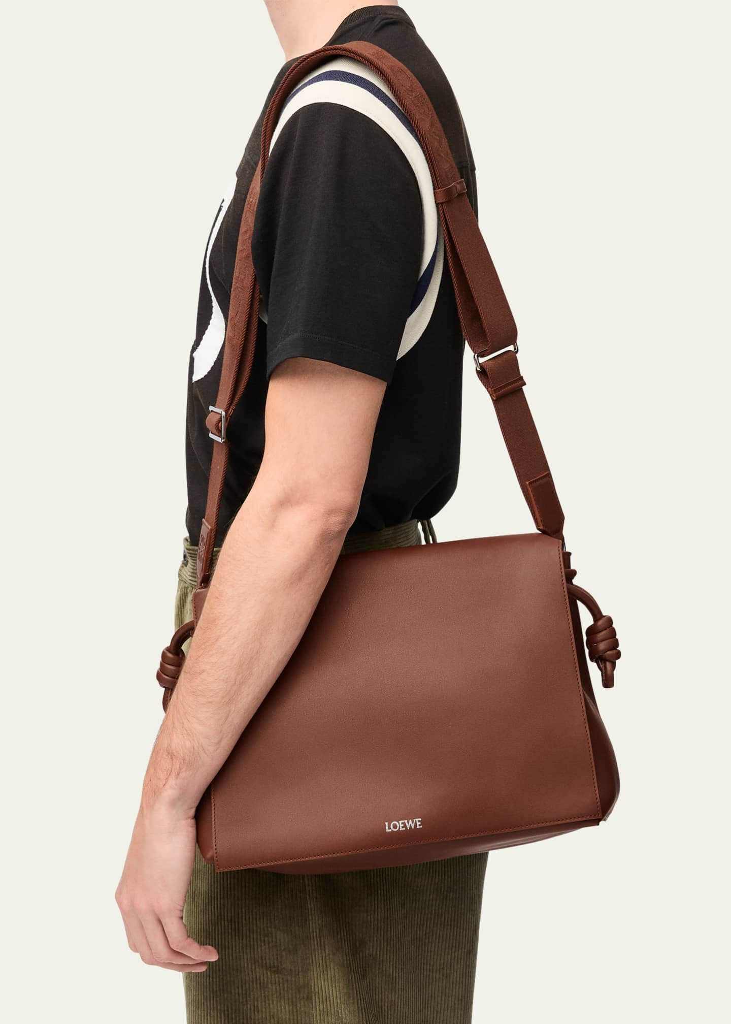 Loewe Men's Flamenco Leather Messenger Bag - Bergdorf Goodman
