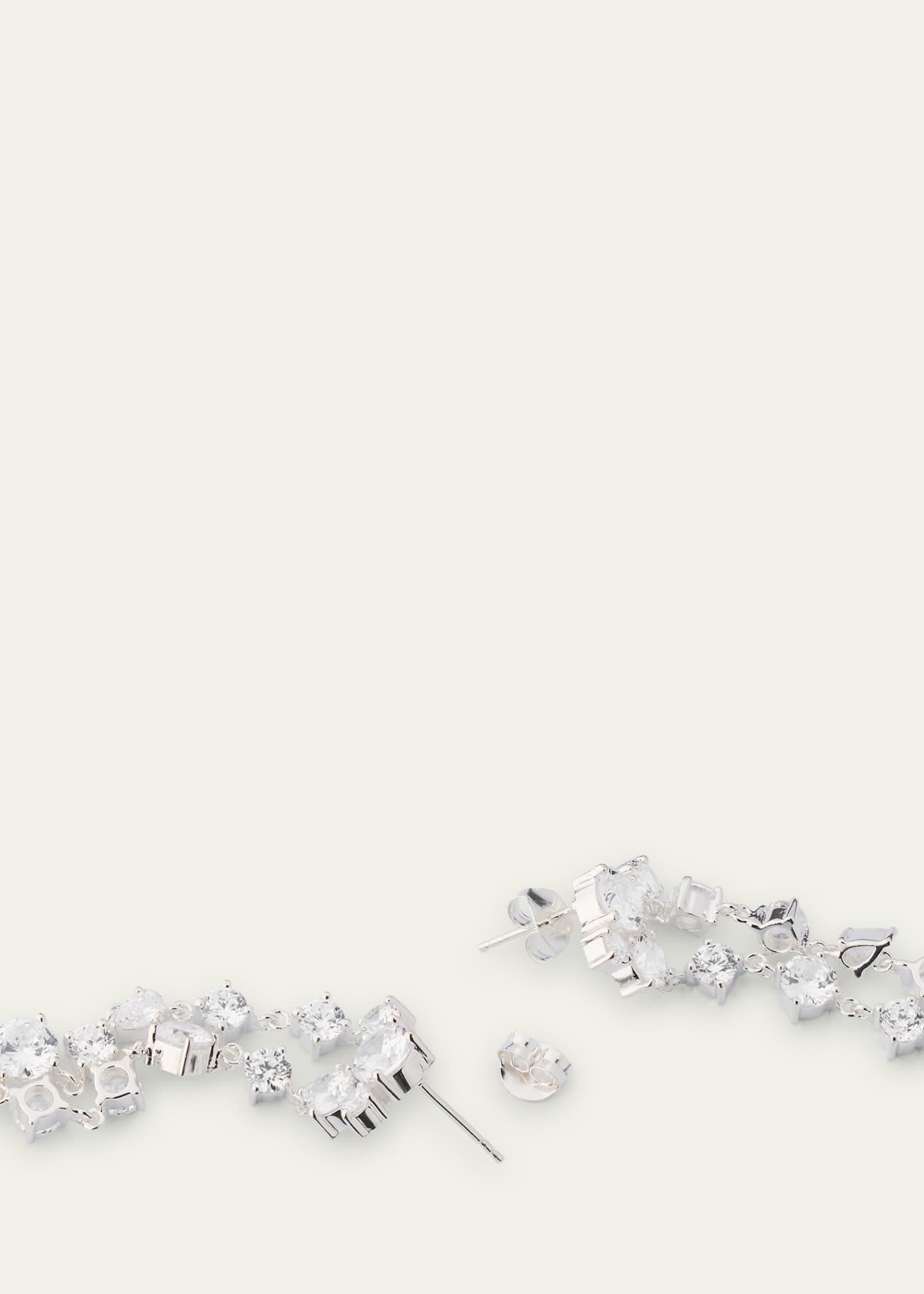 Completedworks Cascading Rhodium-Plated Sterling Silver Earrings with Cubic Zirconia and Pearls Image 4 of 4